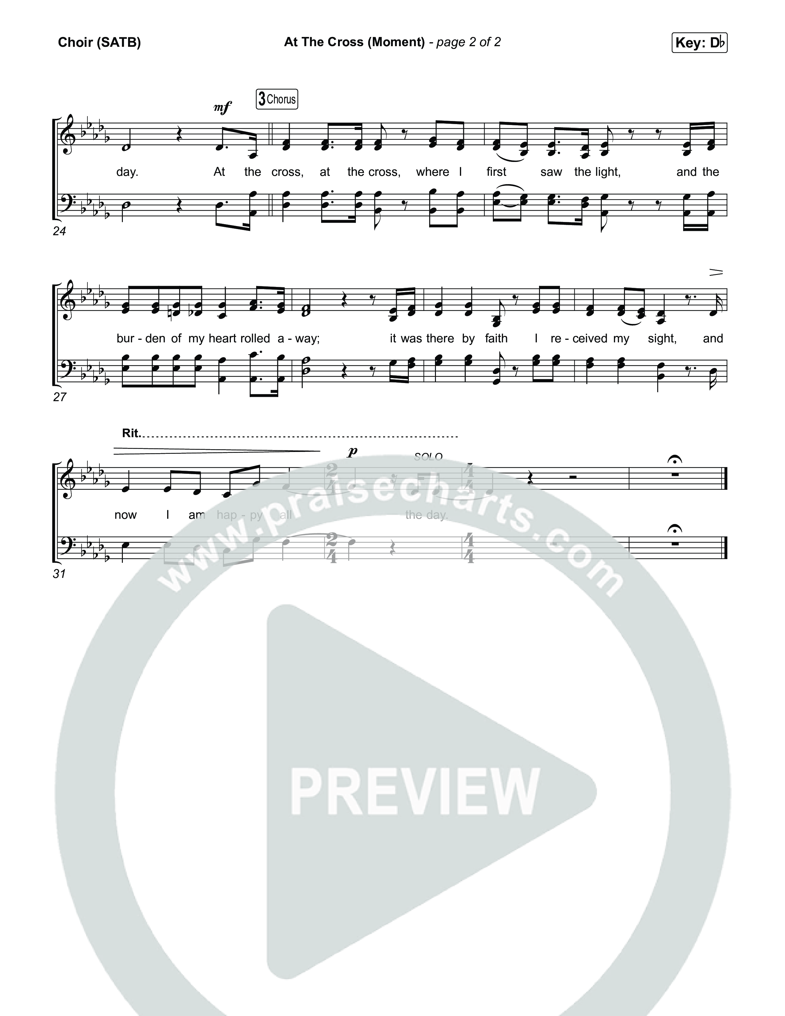 At The Cross (Moment) Choir Sheet (SATB) (David's Harp)