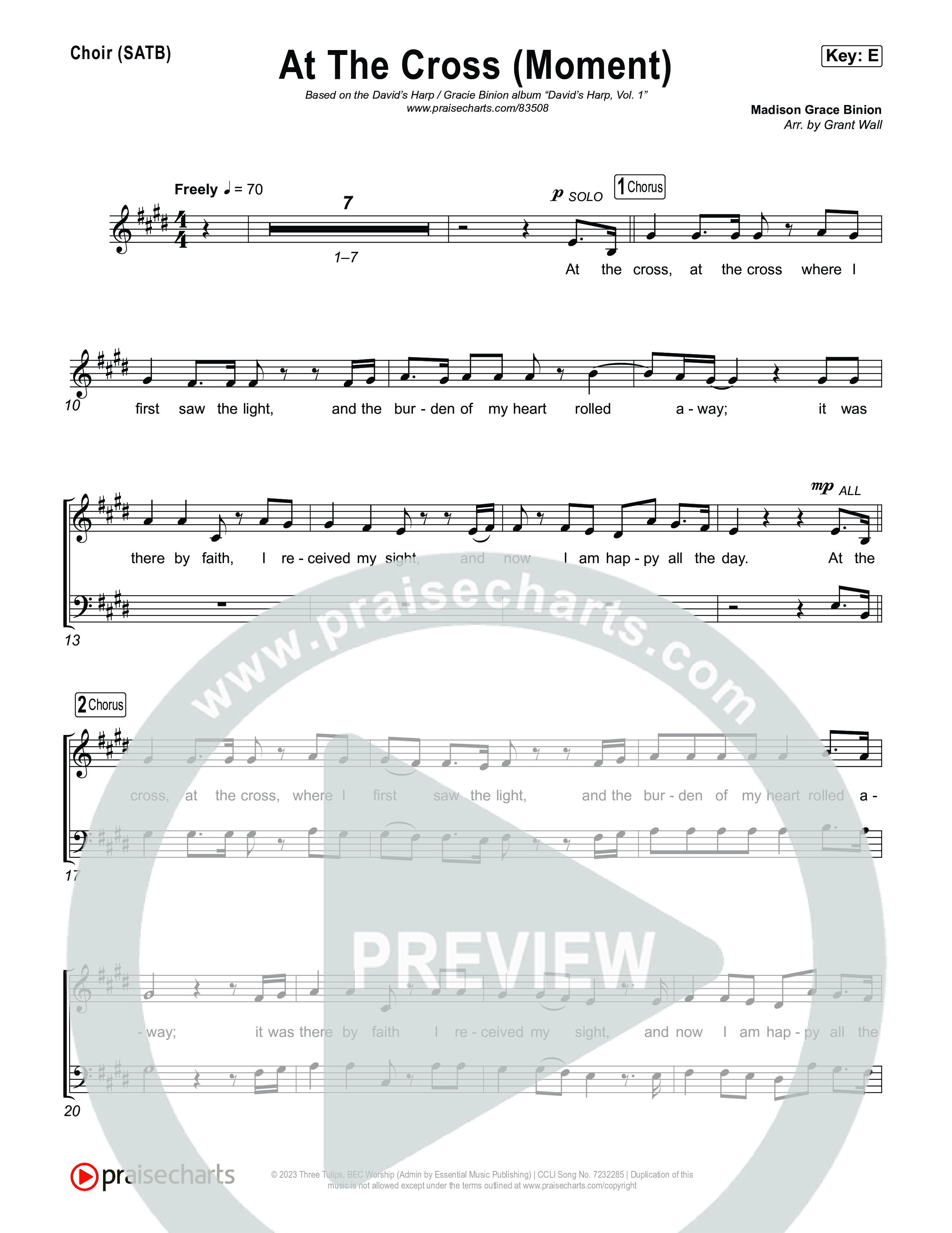 At The Cross (Moment) Choir Sheet (SATB) (David's Harp)