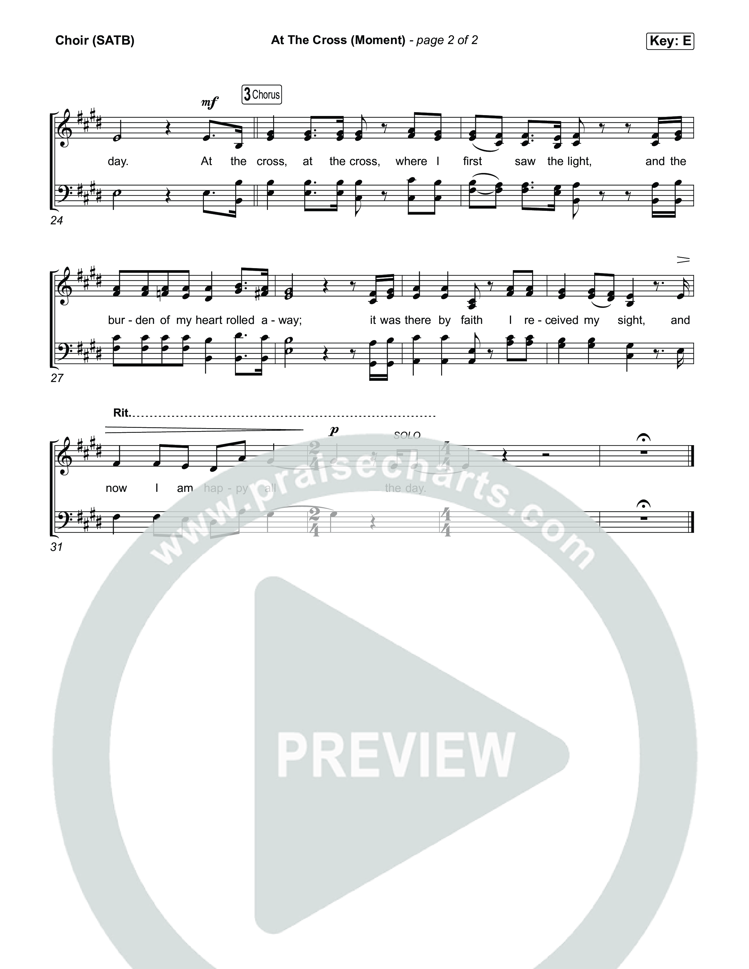 At The Cross (Moment) Choir Sheet (SATB) (David's Harp)