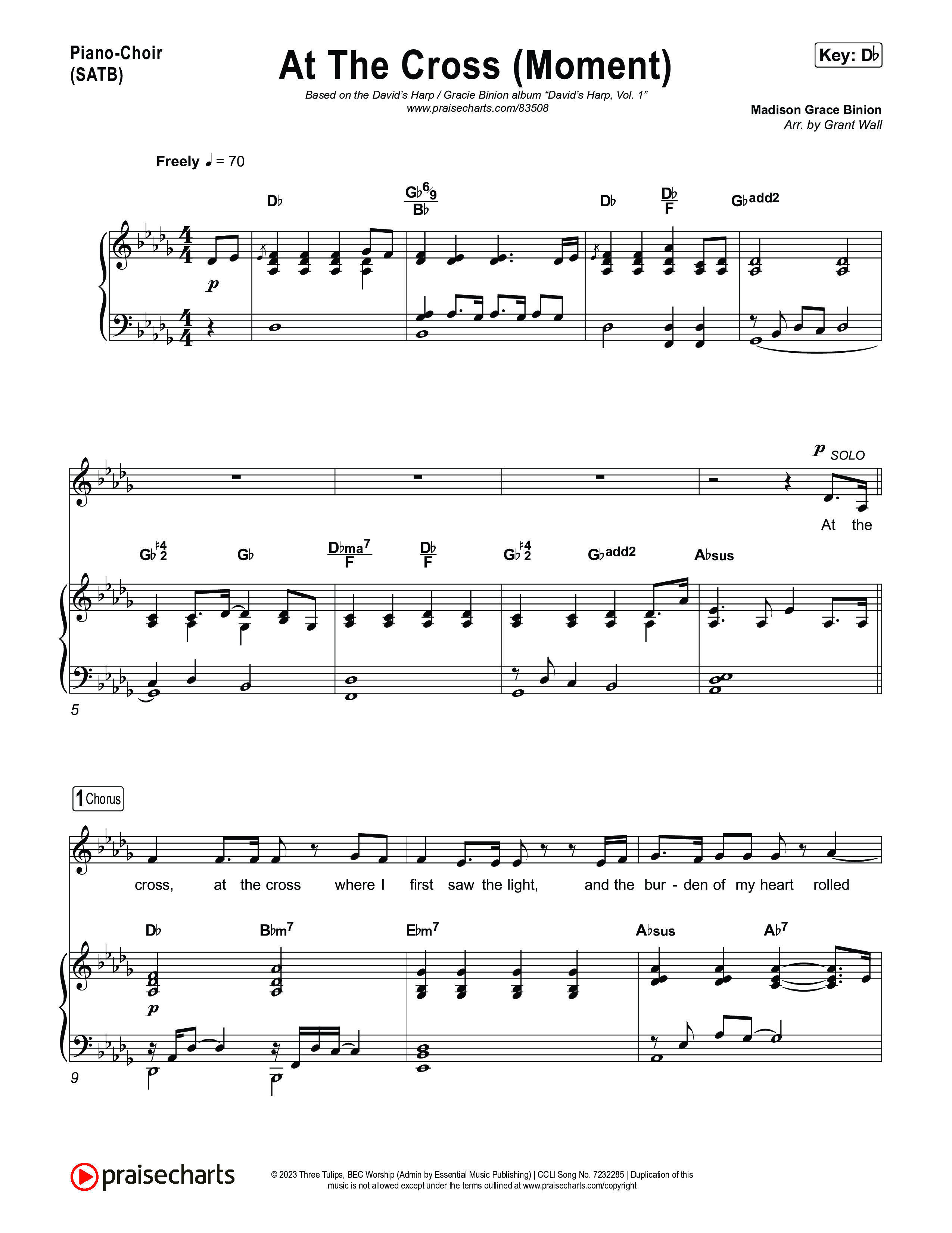 At The Cross (Moment) Piano/Vocal Pack (David's Harp)