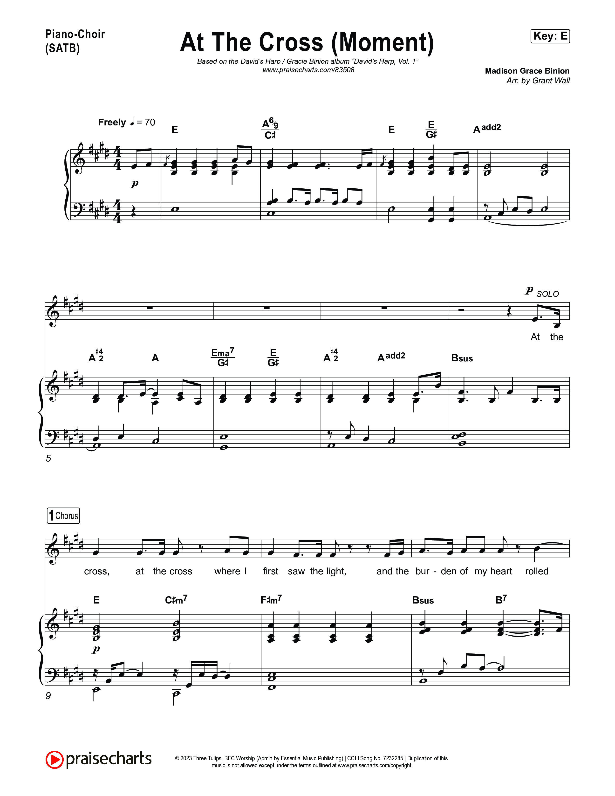 At The Cross (Moment) Piano/Vocal Pack (David's Harp)