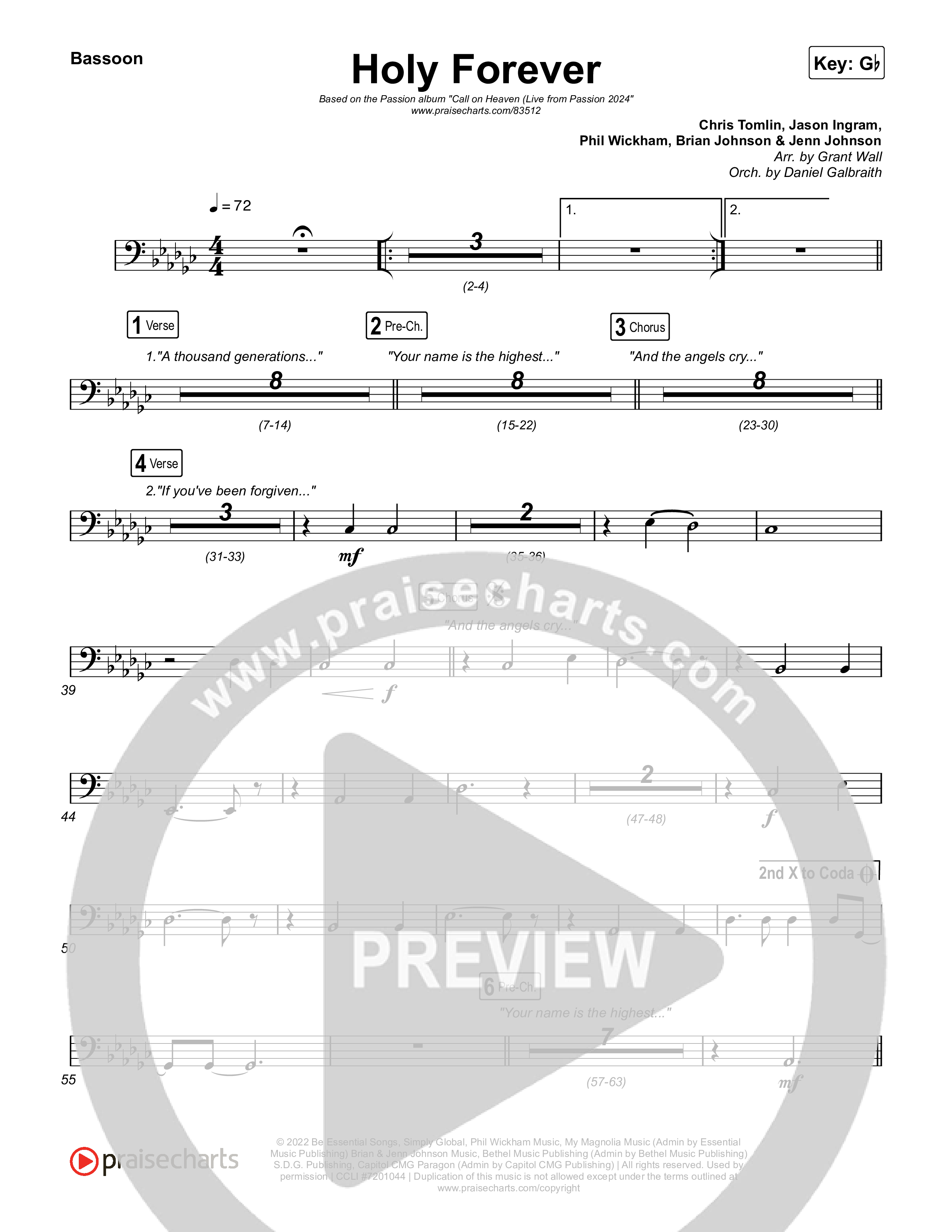 Holy Forever (Live From Passion 2024) Bassoon (Passion / Kari Jobe)