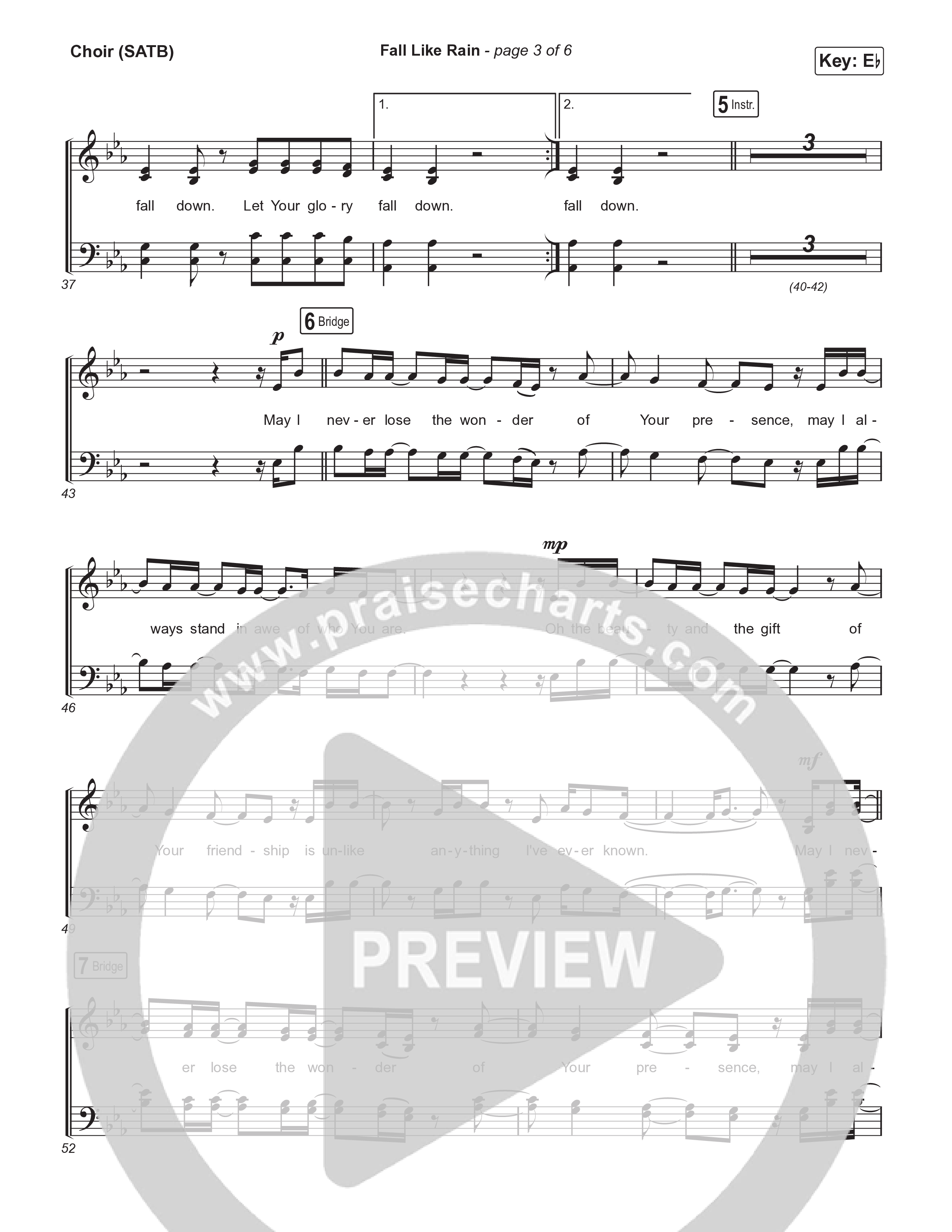 Fall Like Rain (Live From Passion 2024) Choir Sheet (SATB) (Passion / Kari Jobe / Rachel Halbach)