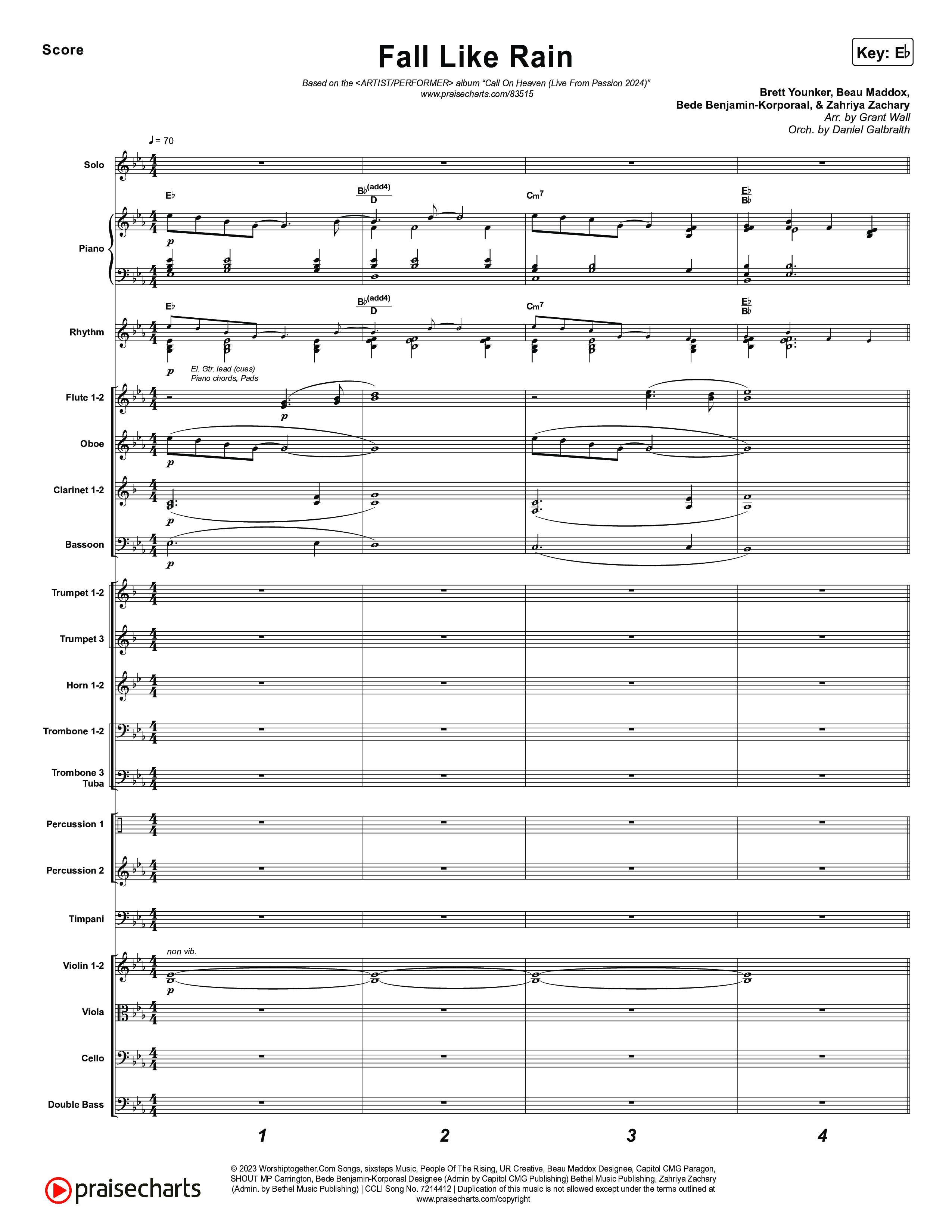 Fall Like Rain (Live From Passion 2024) Orchestration (Passion / Kari Jobe / Rachel Halbach)