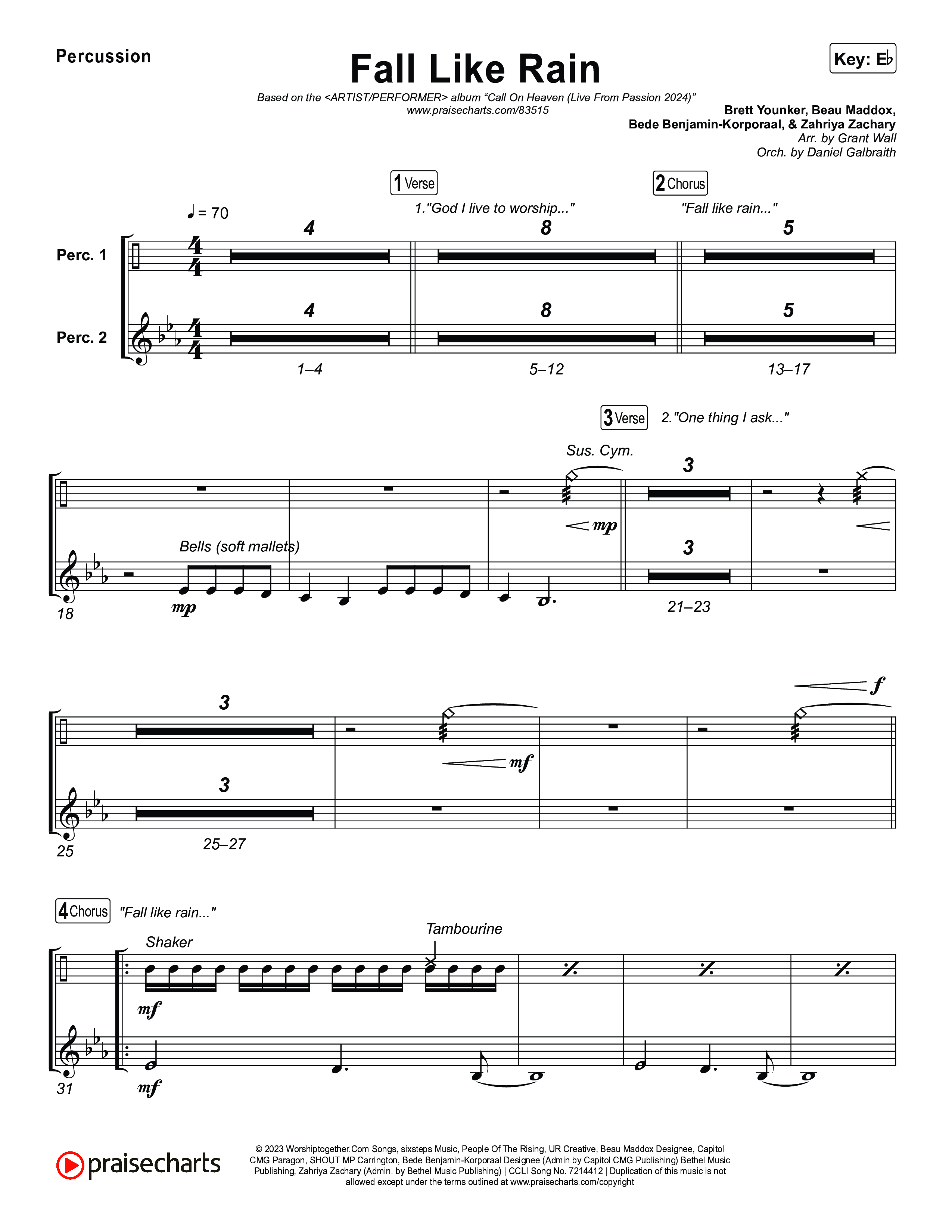 Fall Like Rain (Live From Passion 2024) Percussion (Passion / Kari Jobe / Rachel Halbach)