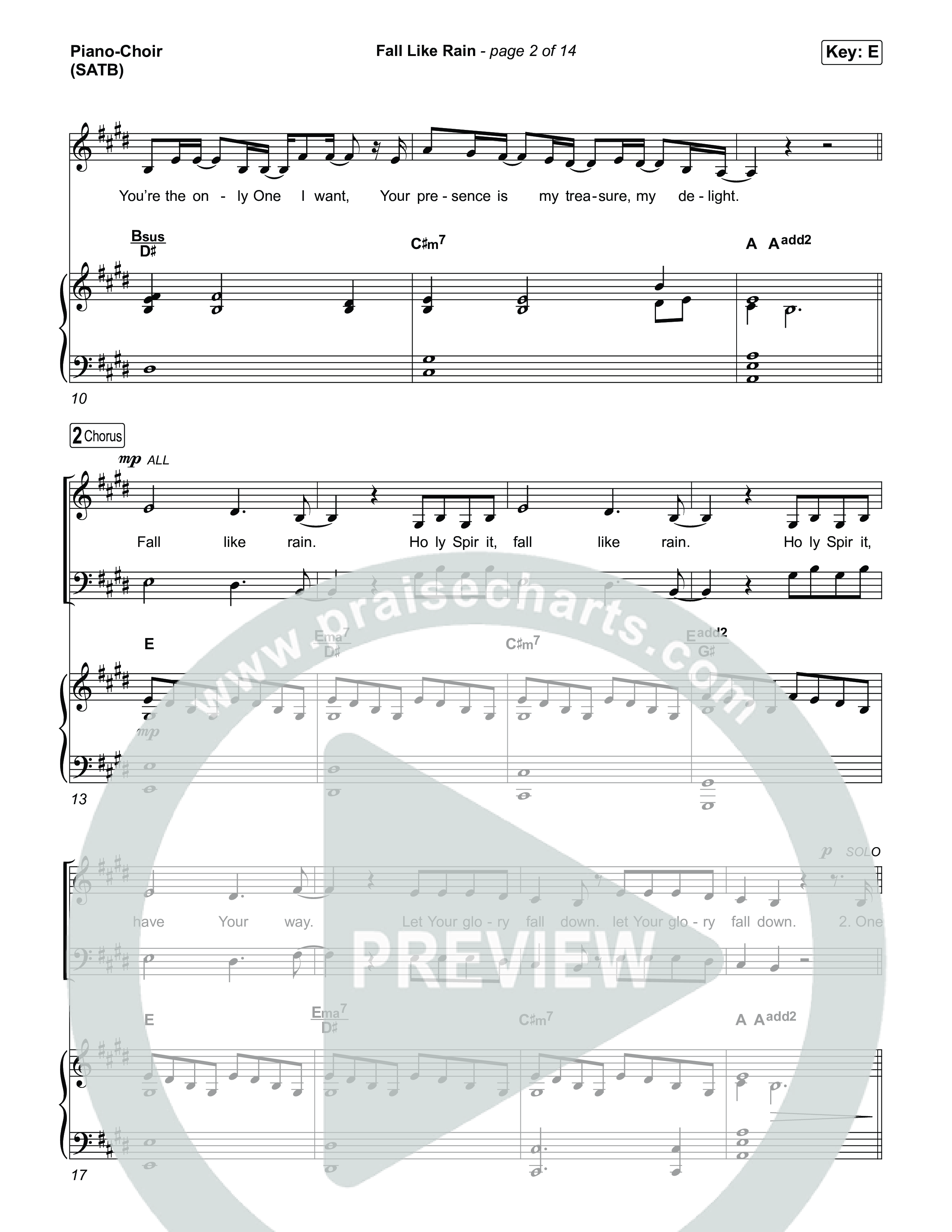 Fall Like Rain (Live From Passion 2024) Sheet Music PDF (Passion / Kari ...