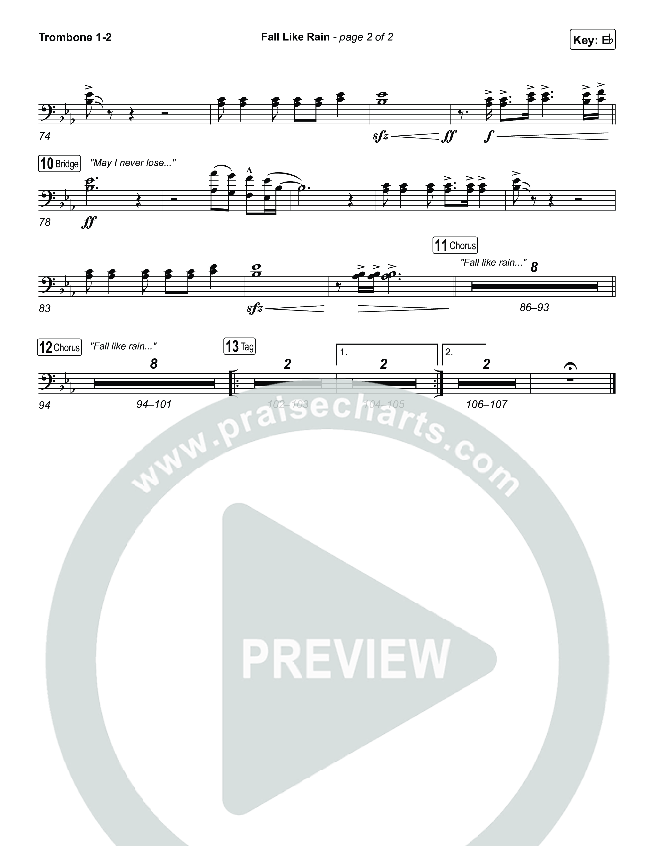 Fall Like Rain (Live From Passion 2024) Trombone 1/2 (Passion / Kari Jobe / Rachel Halbach)