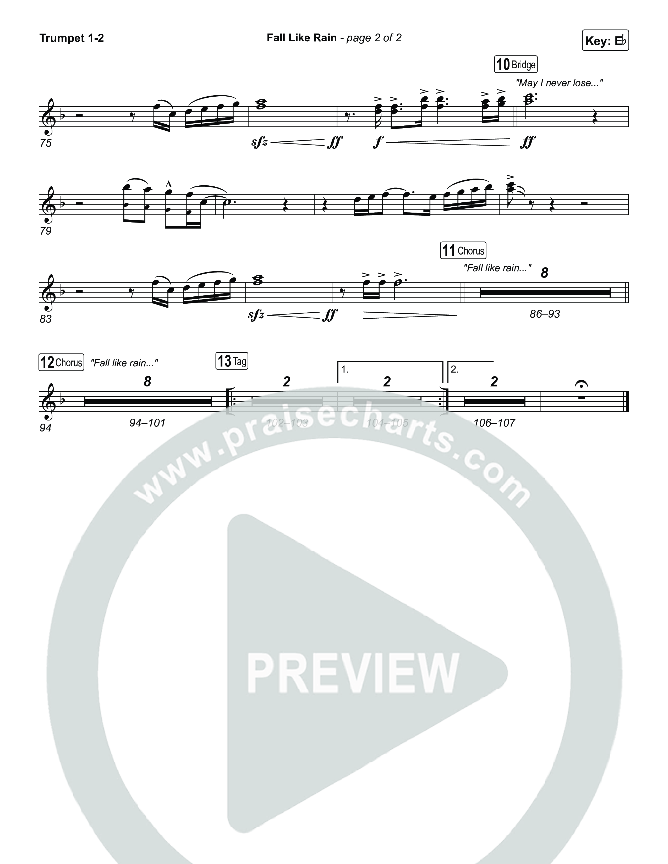 Fall Like Rain (Live From Passion 2024) Trumpet 1,2 (Passion / Kari Jobe / Rachel Halbach)