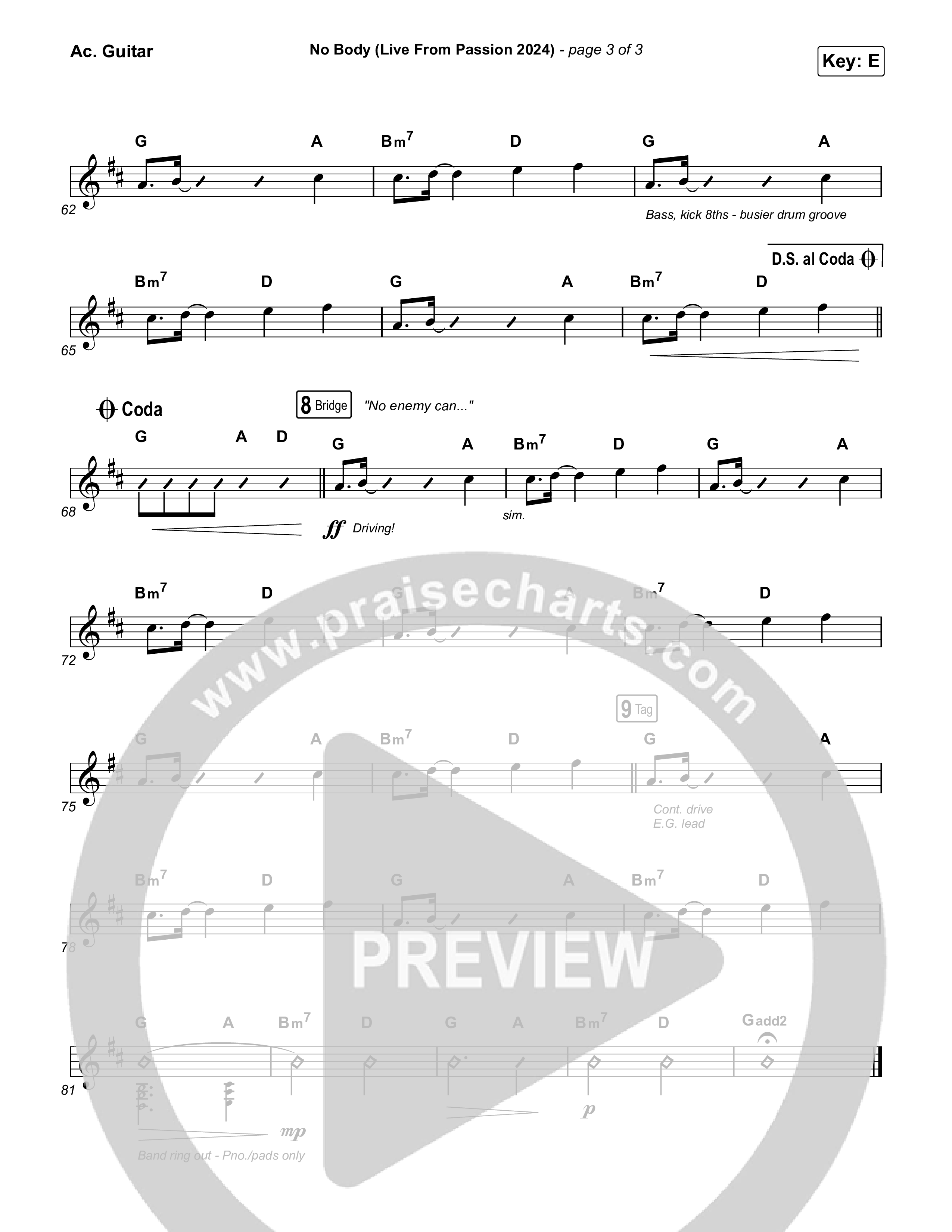 No Body (Live From Passion 2024) Acoustic Guitar (Passion / Chidima)