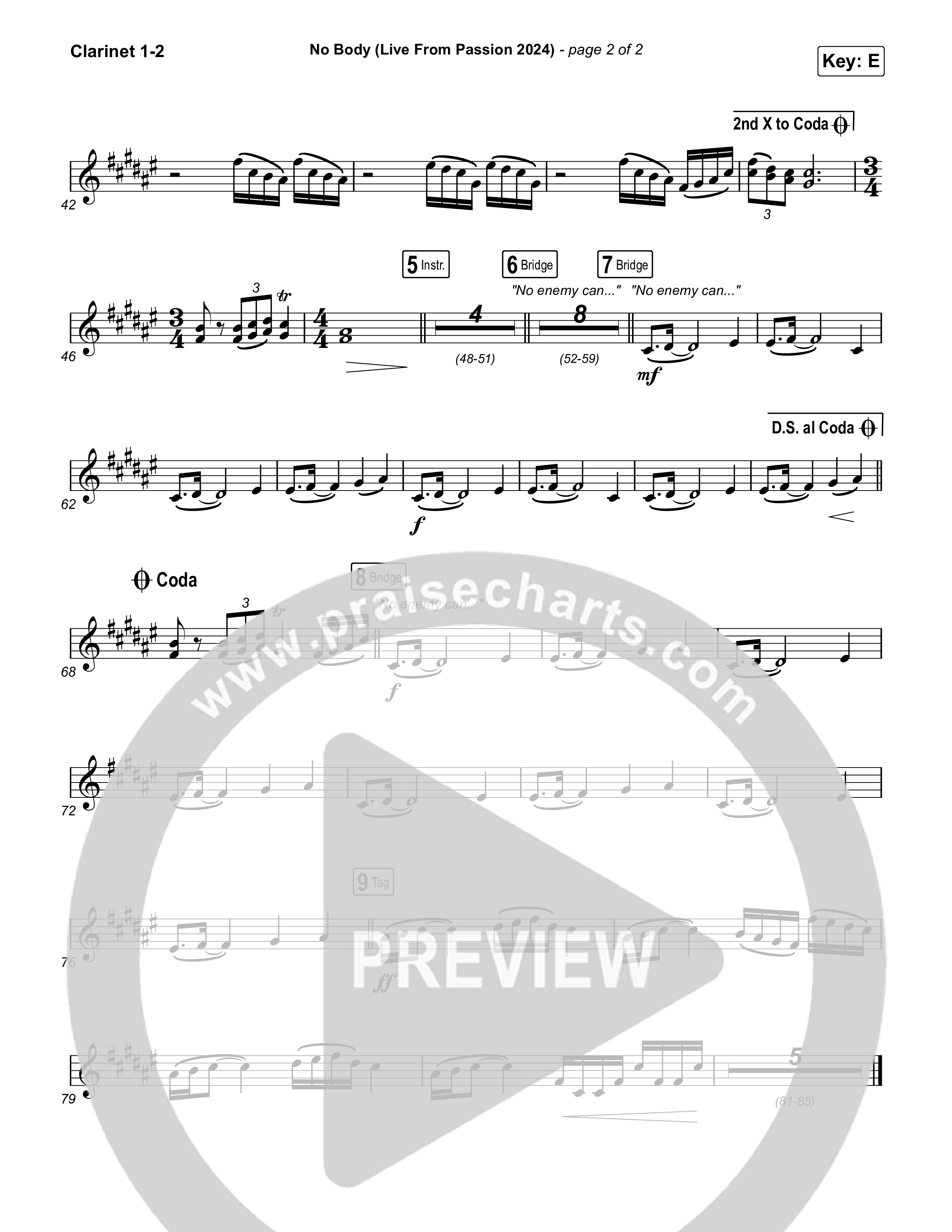 No Body (Live From Passion 2024) Clarinet 1,2 (Passion / Chidima)