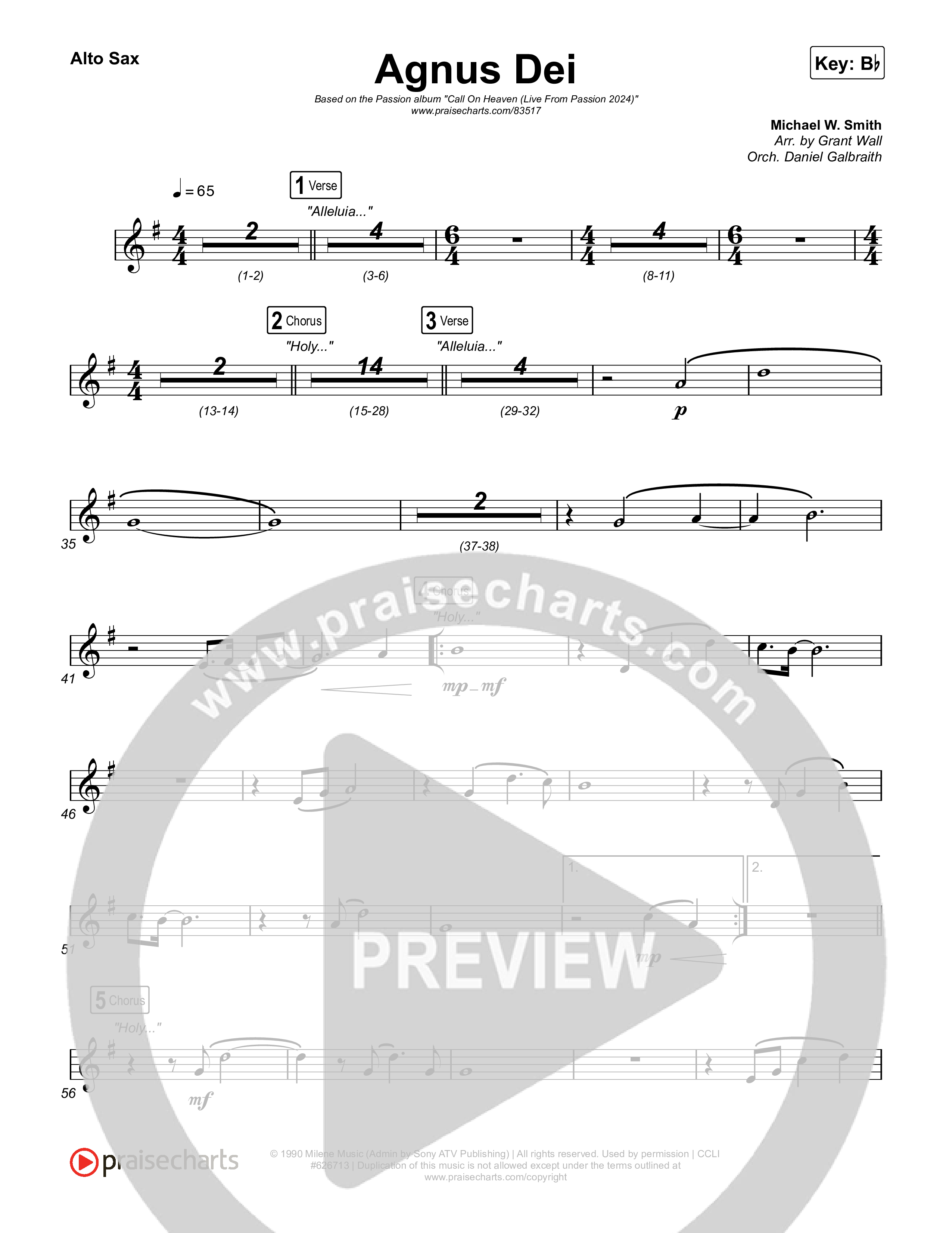 Agnus Dei (Live From Passion 2024) Alto Sax (Passion / Kristian Stanfill)