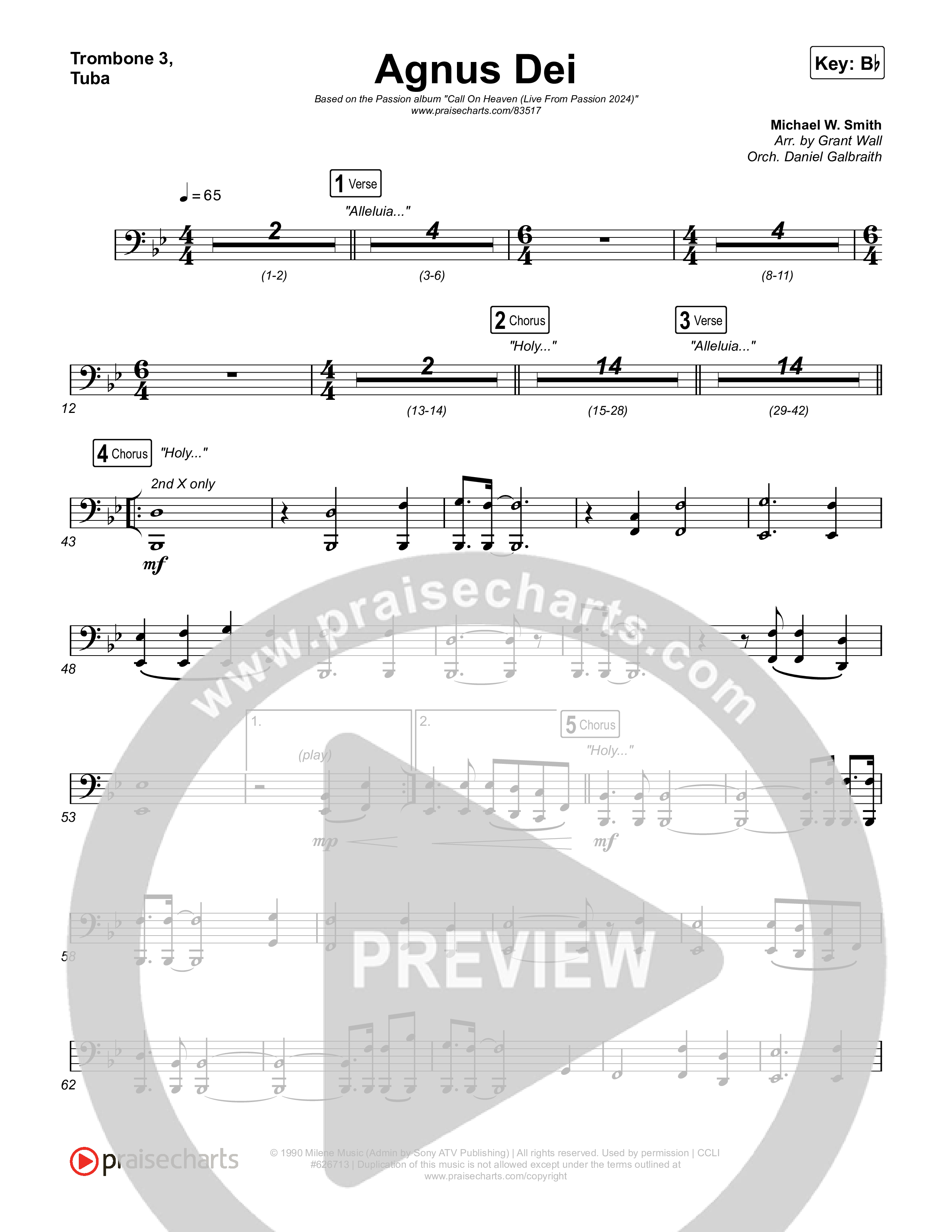 Agnus Dei (Live From Passion 2024) Trombone 3/Tuba (Passion / Kristian Stanfill)