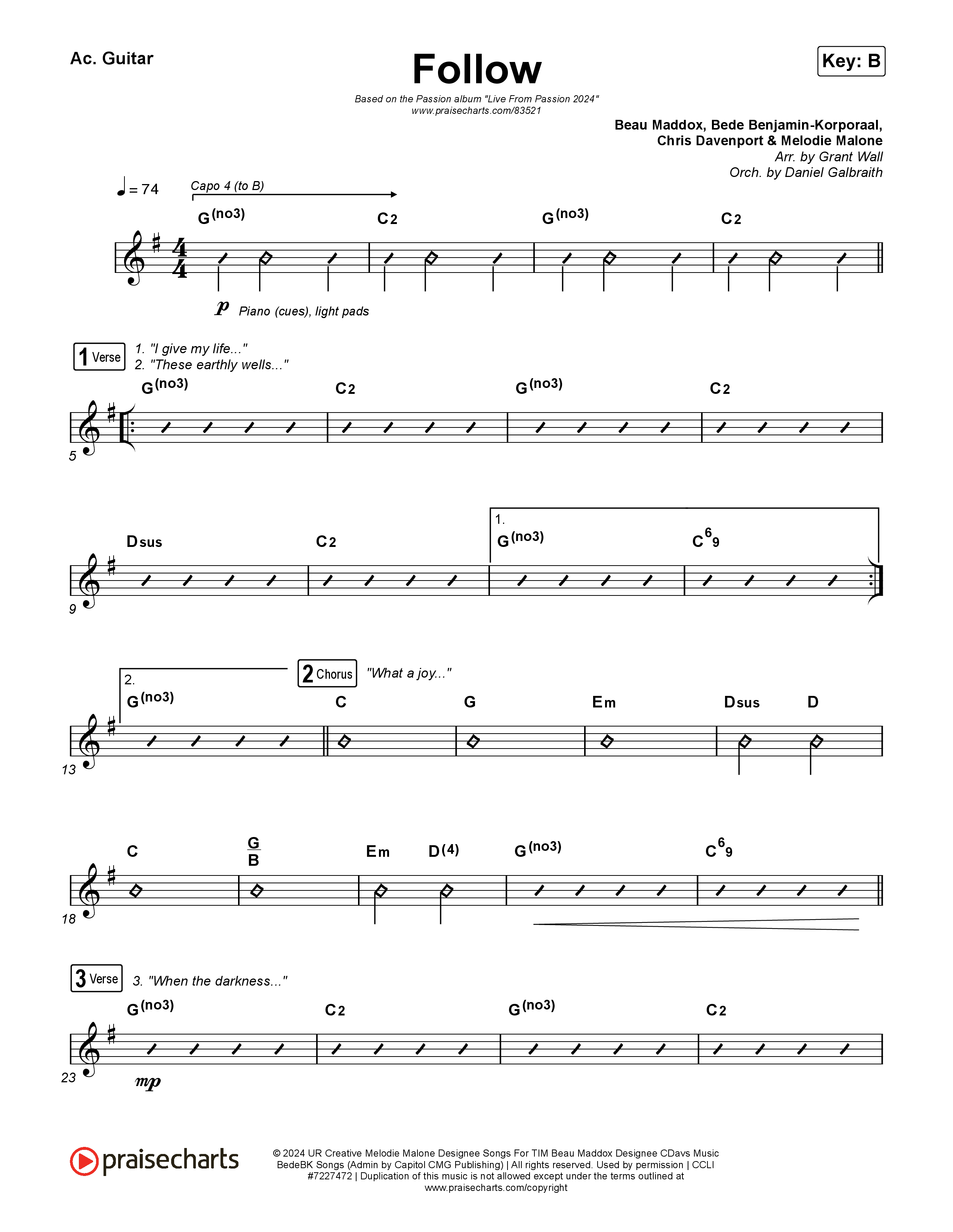 Follow (Live From Passion 2024) Acoustic Guitar (Passion / Melodie Malone)