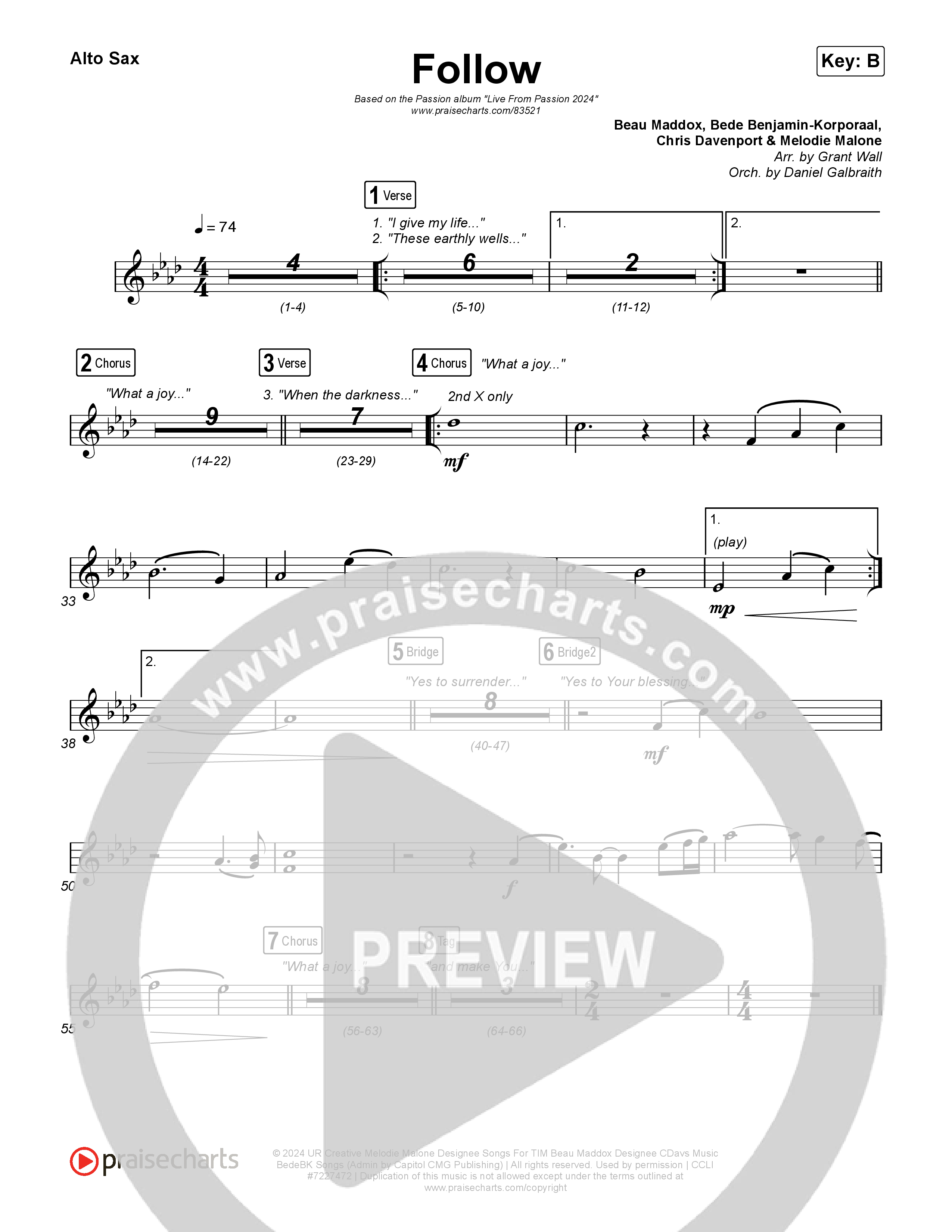 Follow (Live From Passion 2024) Alto Sax (Passion / Melodie Malone)