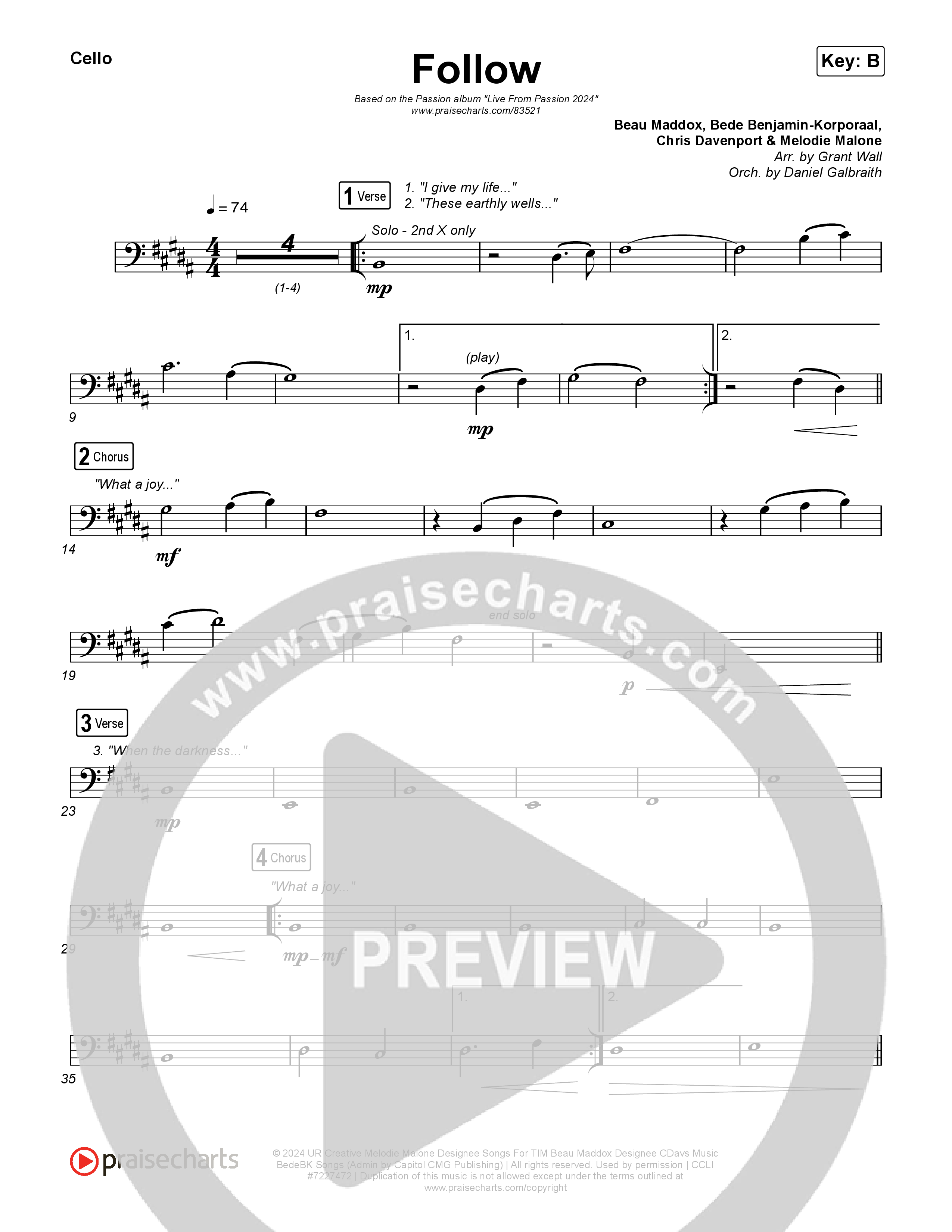 Follow (Live From Passion 2024) Cello (Passion / Melodie Malone)