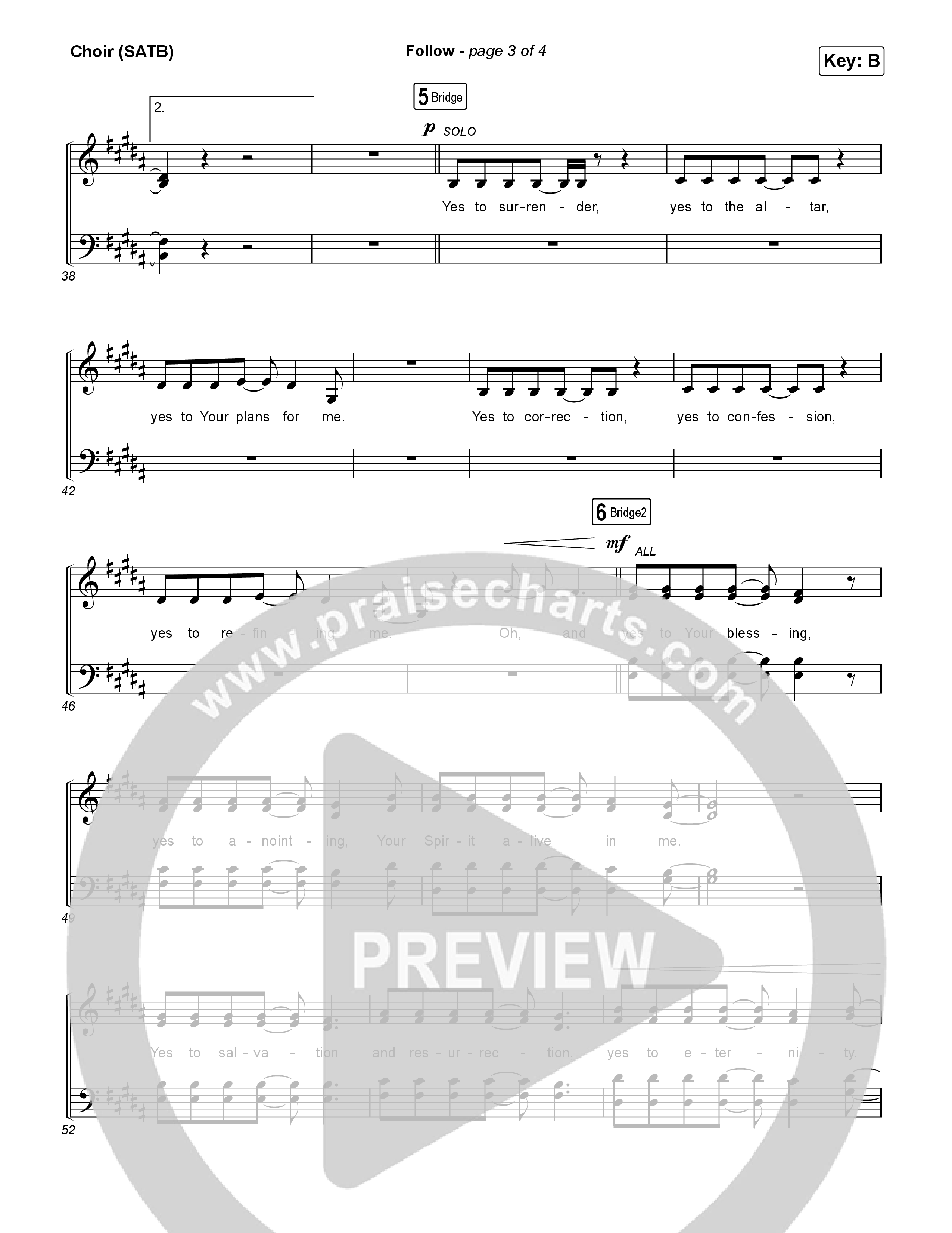 Follow (Live From Passion 2024) Choir Sheet (SATB) (Passion / Melodie Malone)