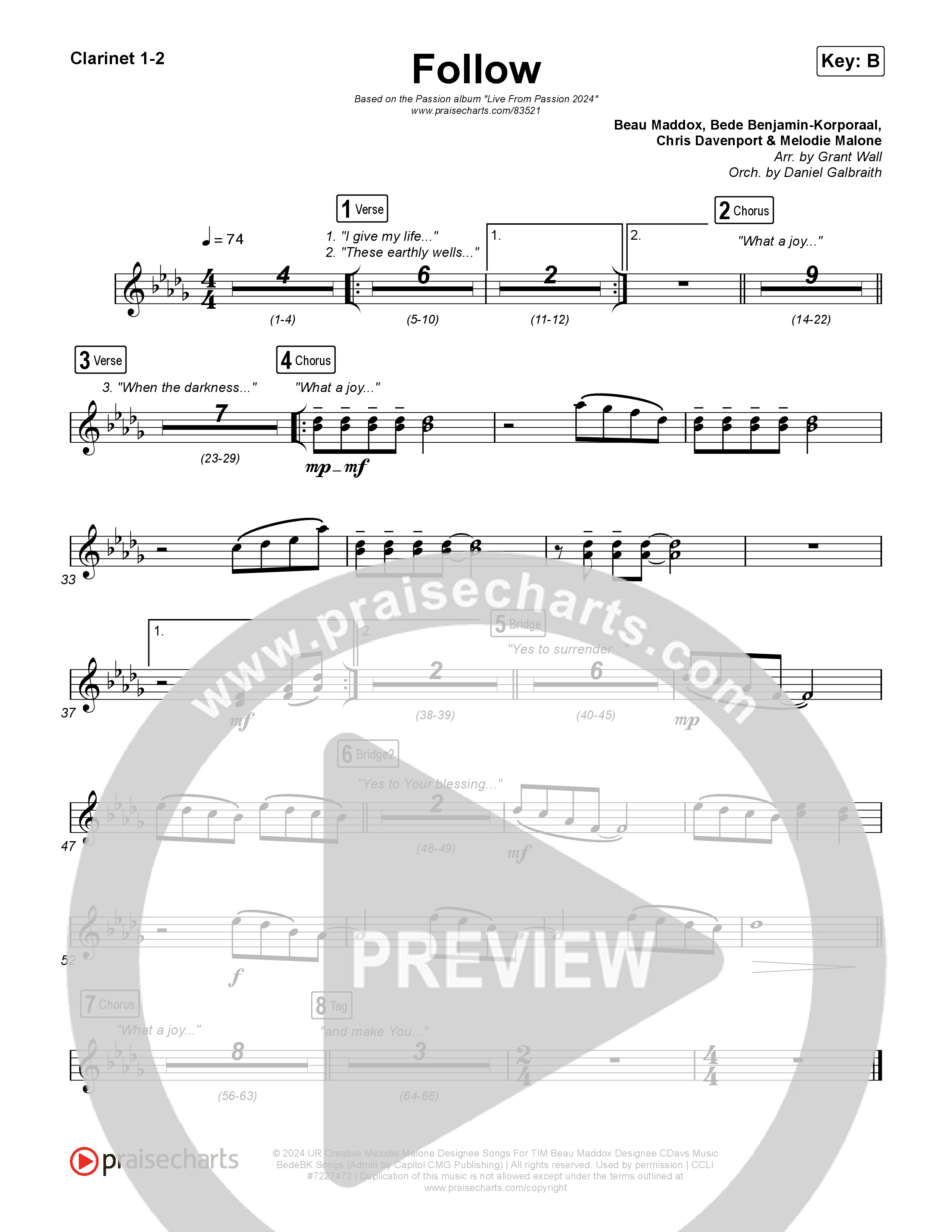 Follow (Live From Passion 2024) Clarinet 1/2 (Passion / Melodie Malone)