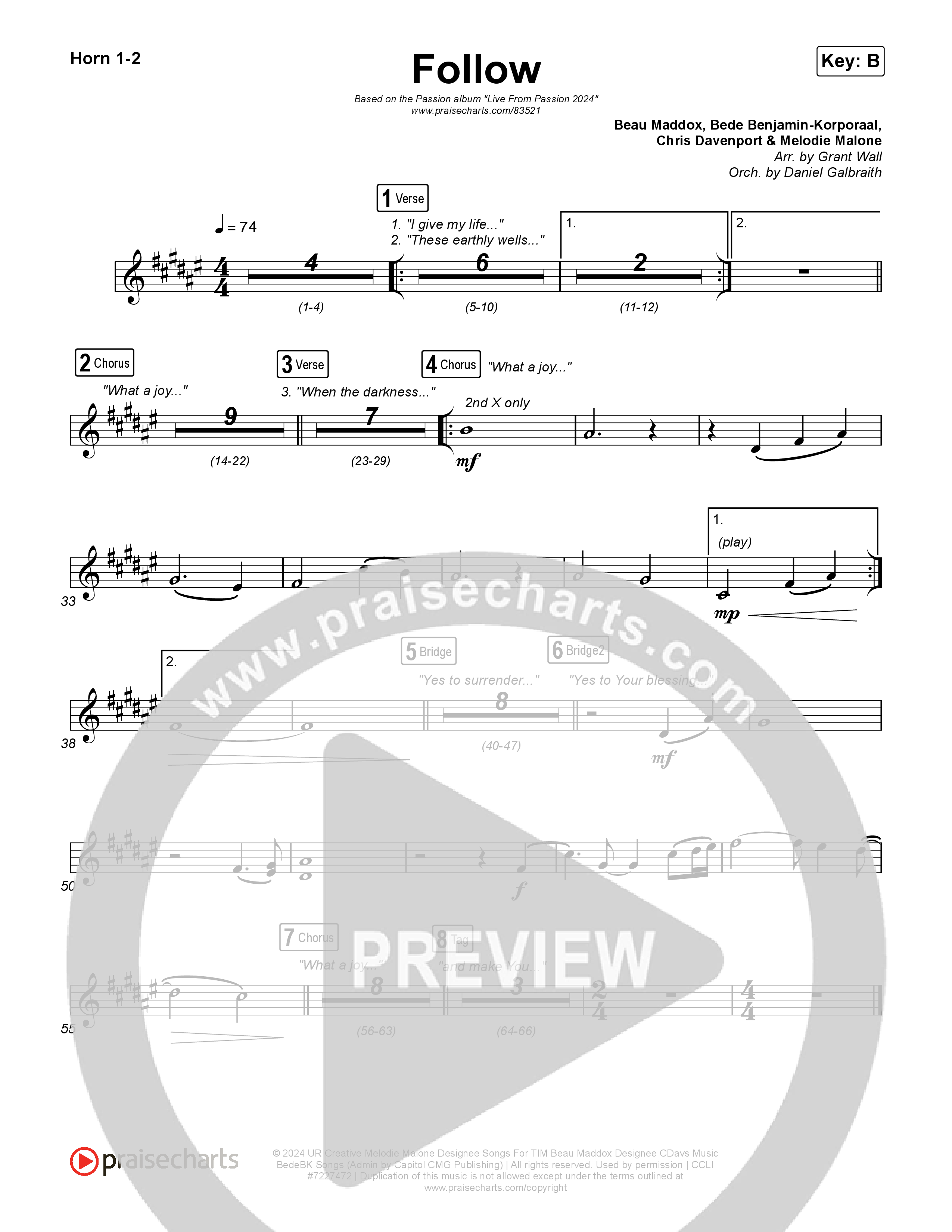 Follow (Live From Passion 2024) French Horn 1,2 (Passion / Melodie Malone)