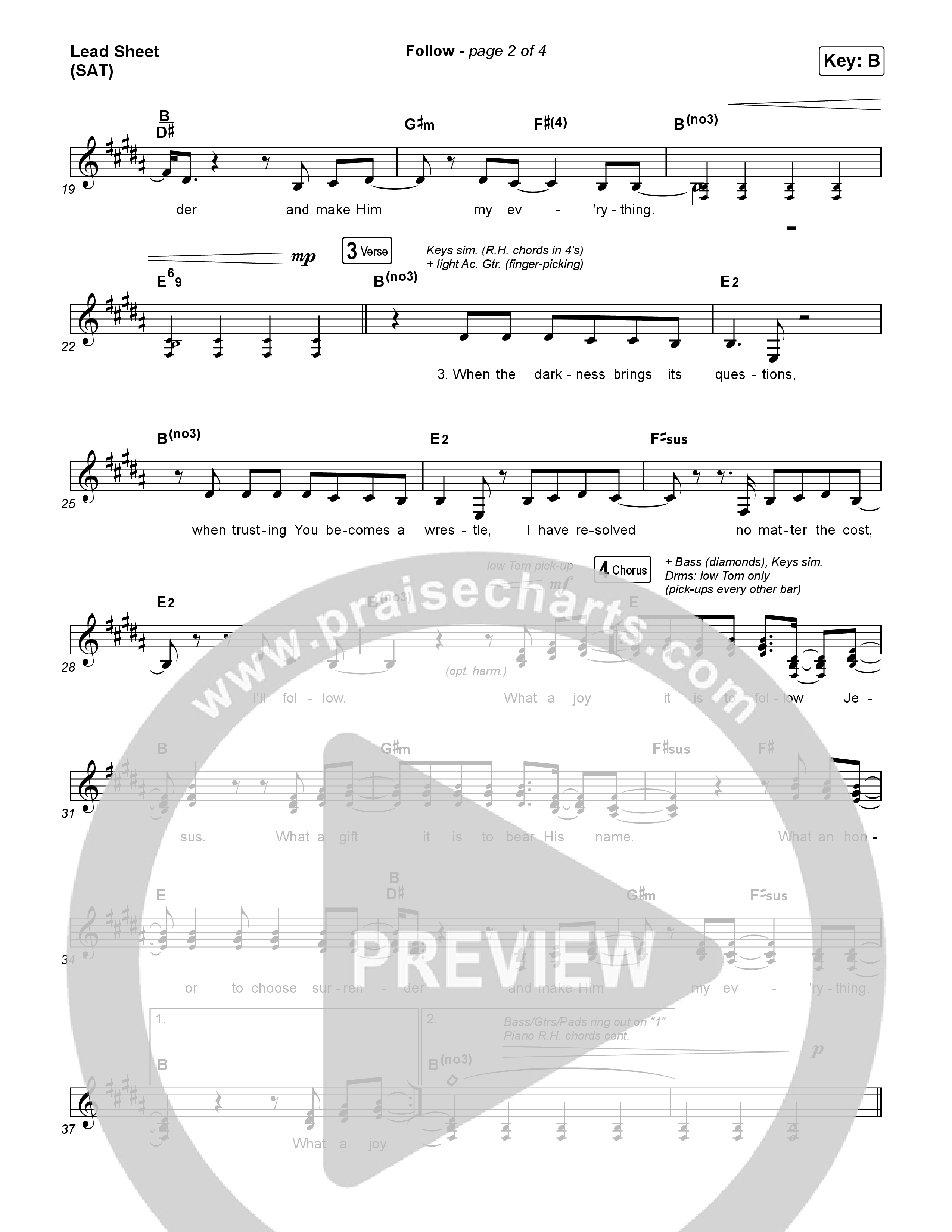 Follow (Live From Passion 2024) Lead Sheet (SAT) (Passion / Melodie Malone)