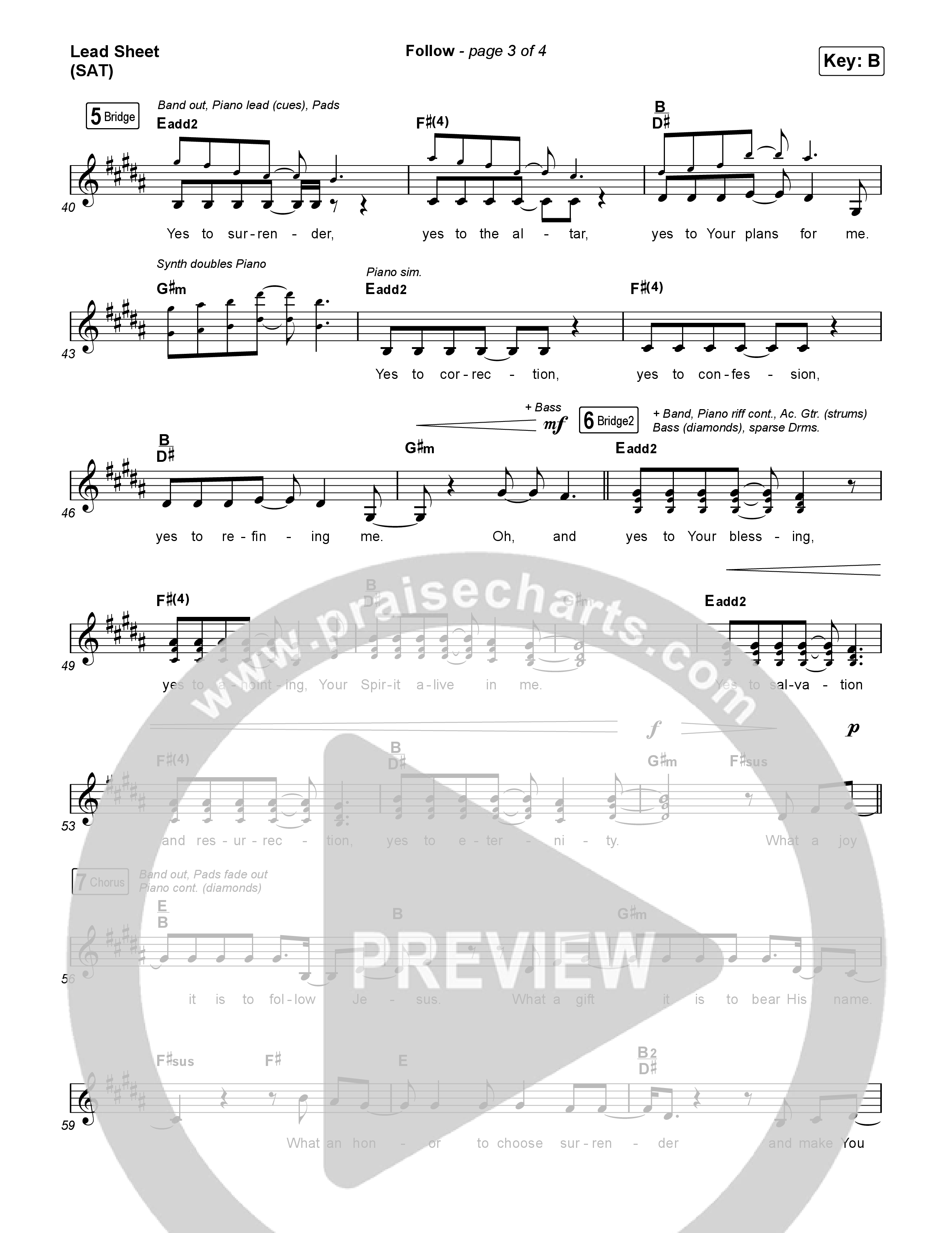 Follow (Live From Passion 2024) Lead Sheet (SAT) (Passion / Melodie Malone)