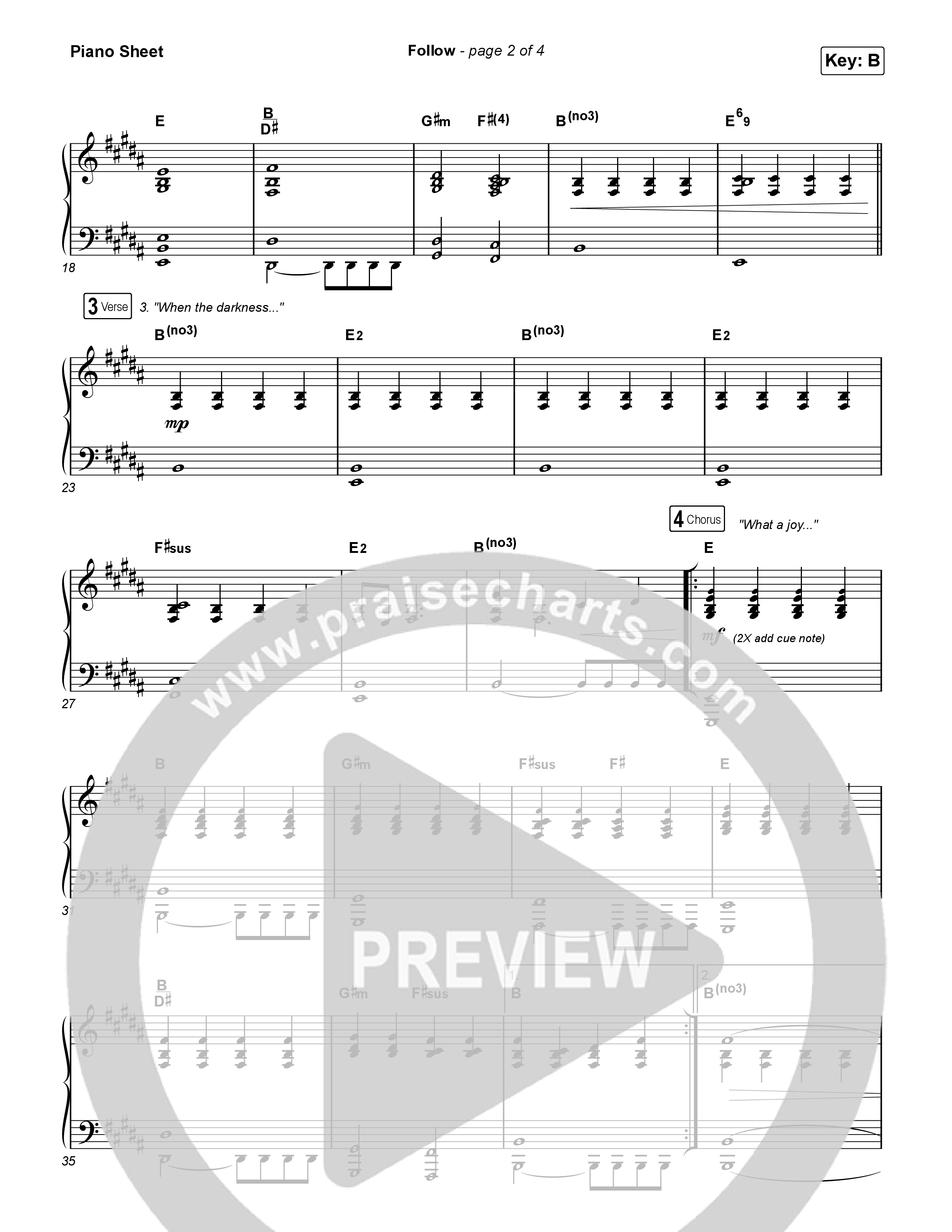 Follow (Live From Passion 2024) Piano Sheet (Passion / Melodie Malone)