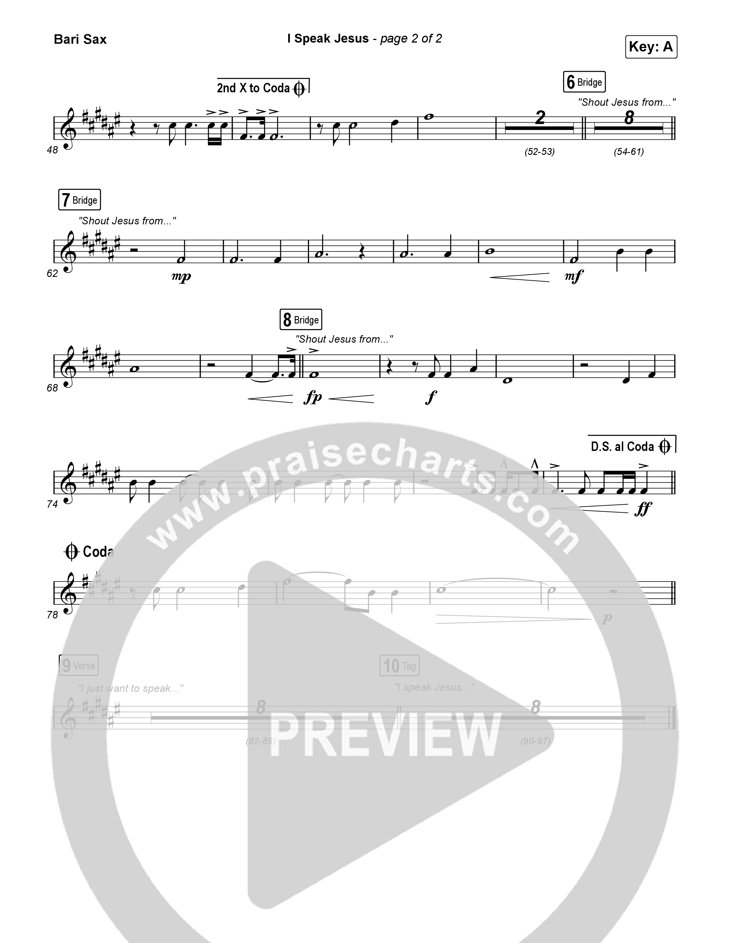 I Speak Jesus (Live) Bari Sax (Josh Baldwin)