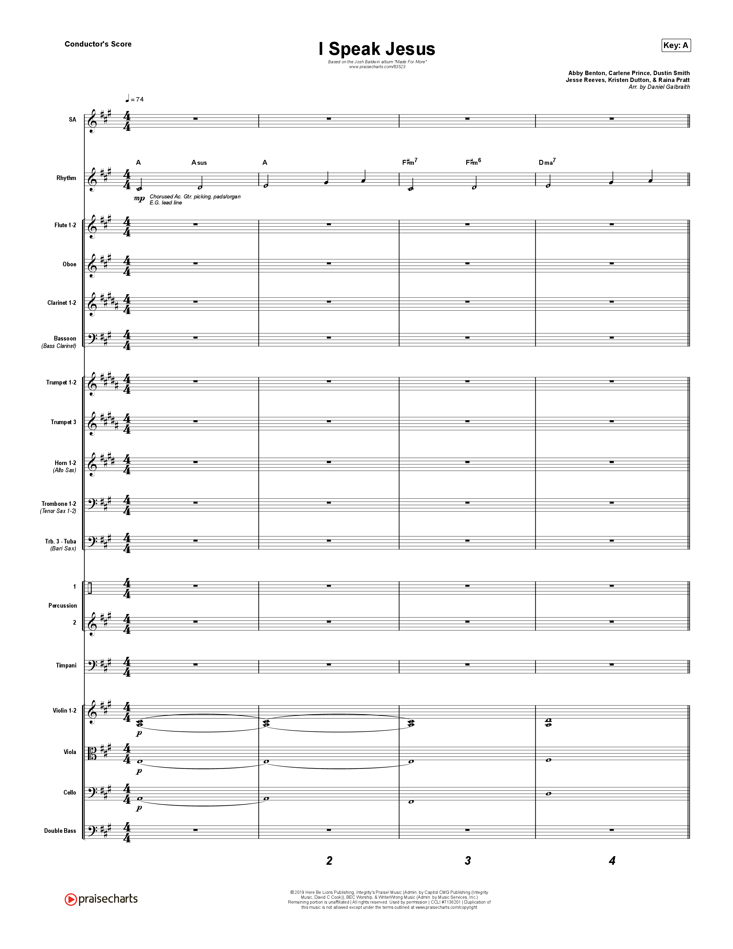 I Speak Jesus (Live) Orchestration (Josh Baldwin)