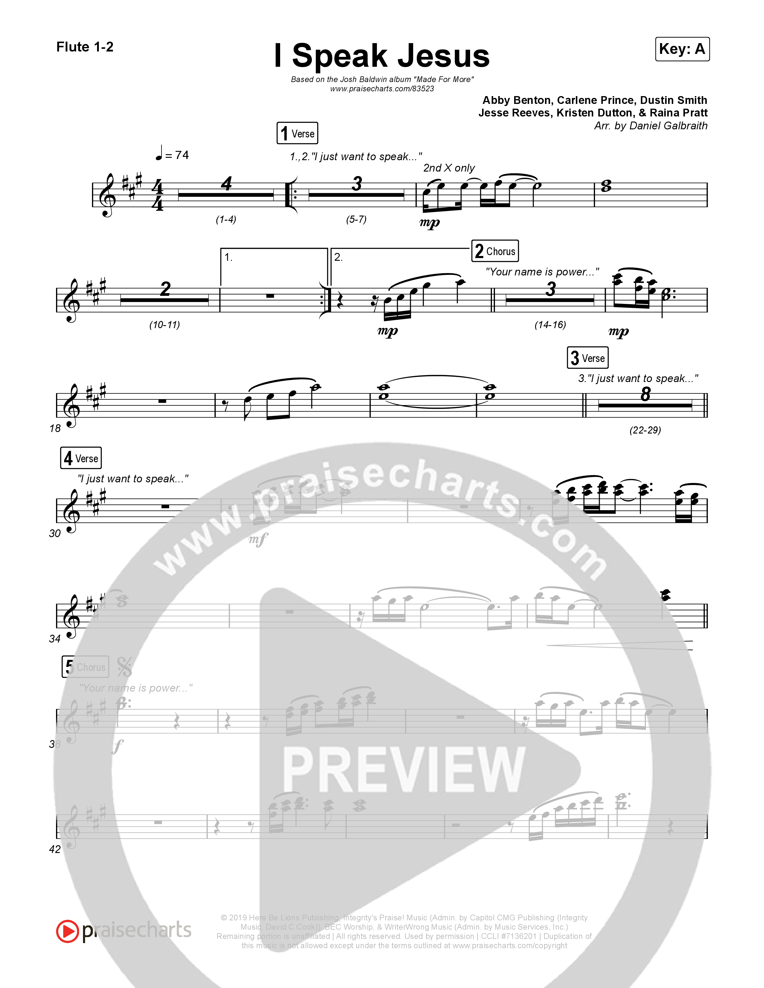 I Speak Jesus (Live) Wind Pack (Josh Baldwin)