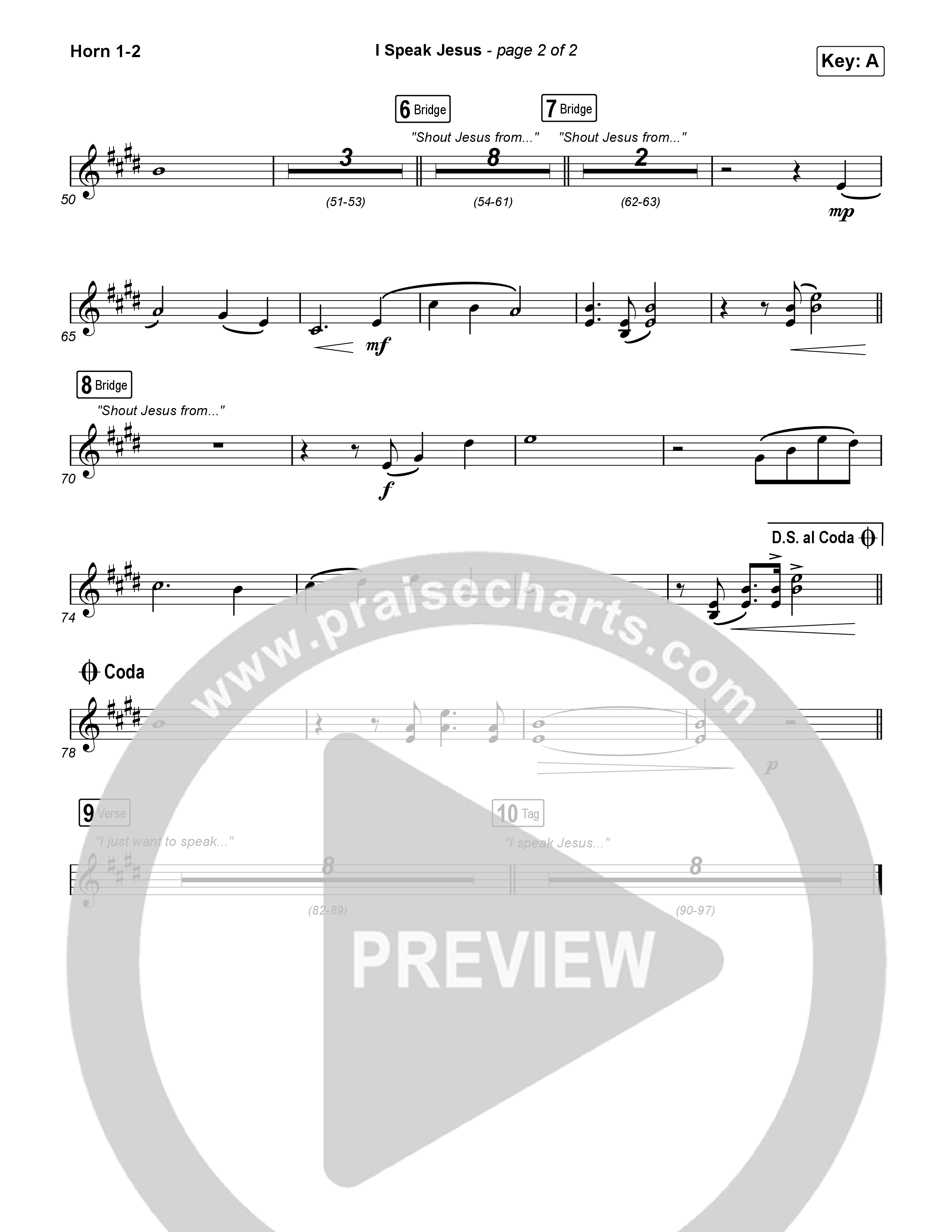 I Speak Jesus (Live) French Horn 1,2 (Josh Baldwin)