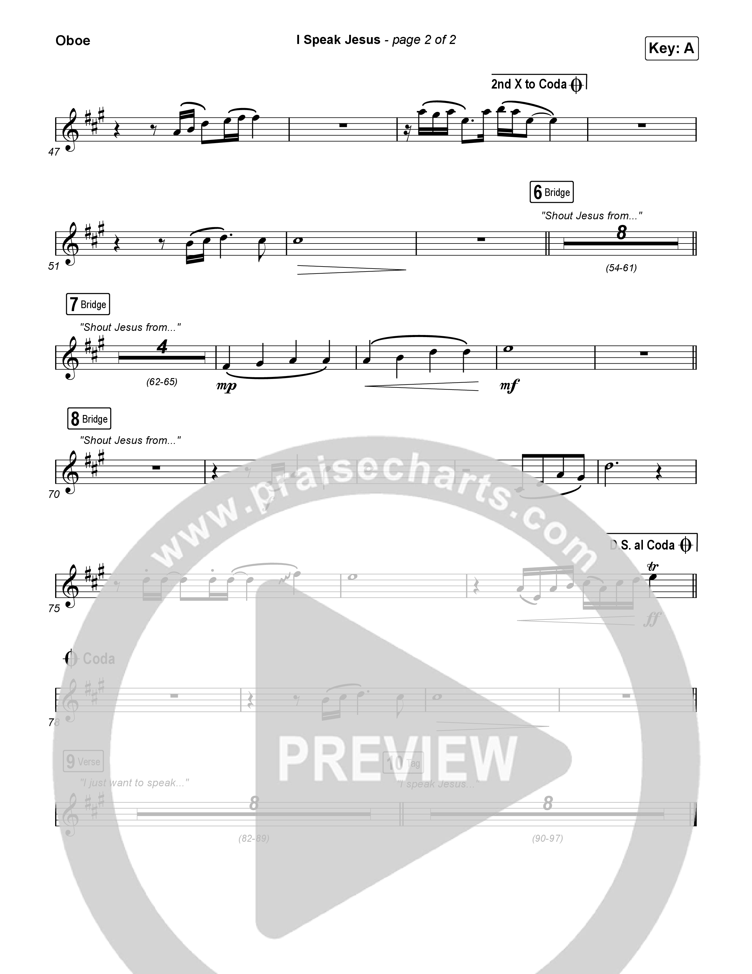 I Speak Jesus (Live) Oboe (Josh Baldwin)