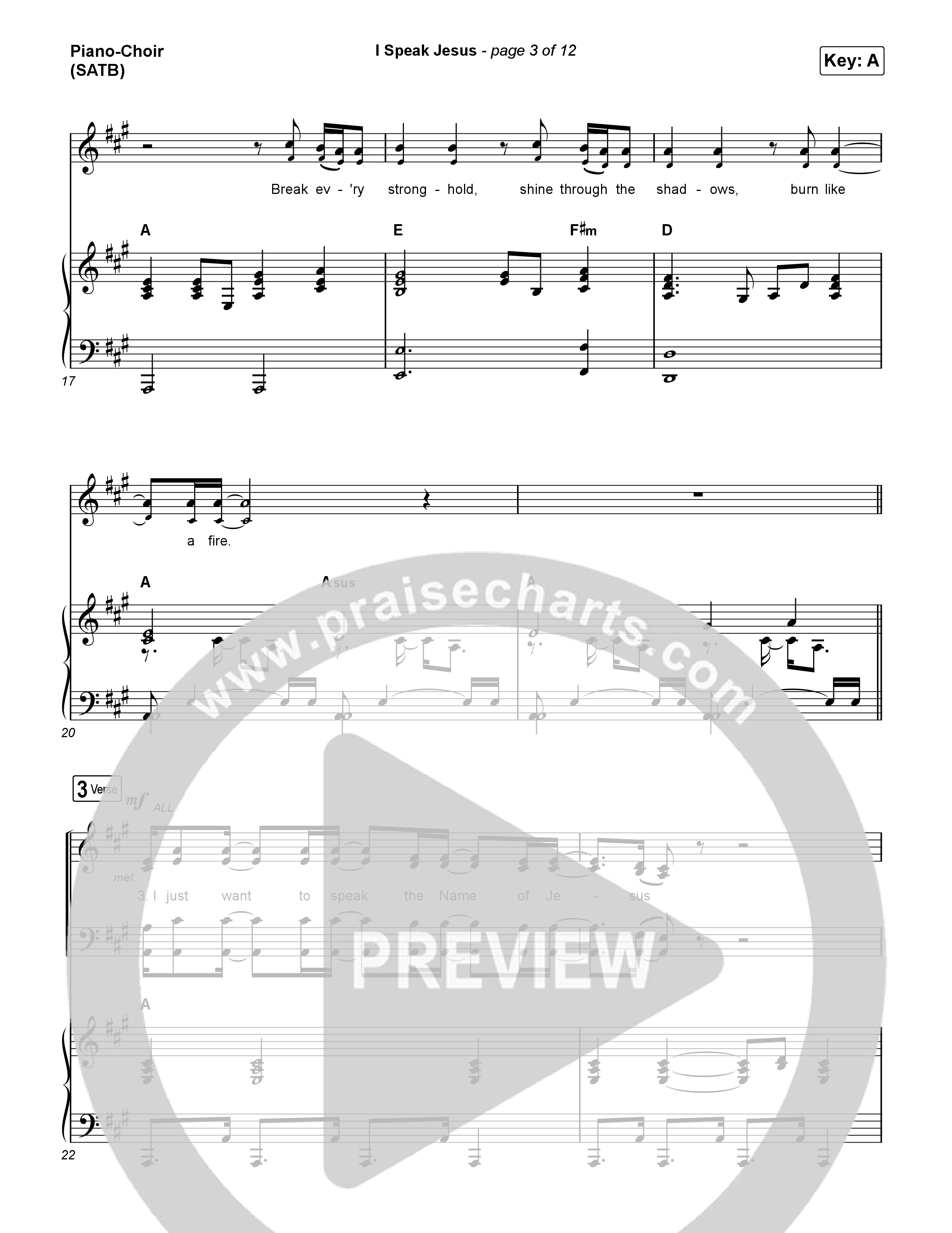 I Speak Jesus (Live) Piano/Vocal (SATB) (Josh Baldwin)