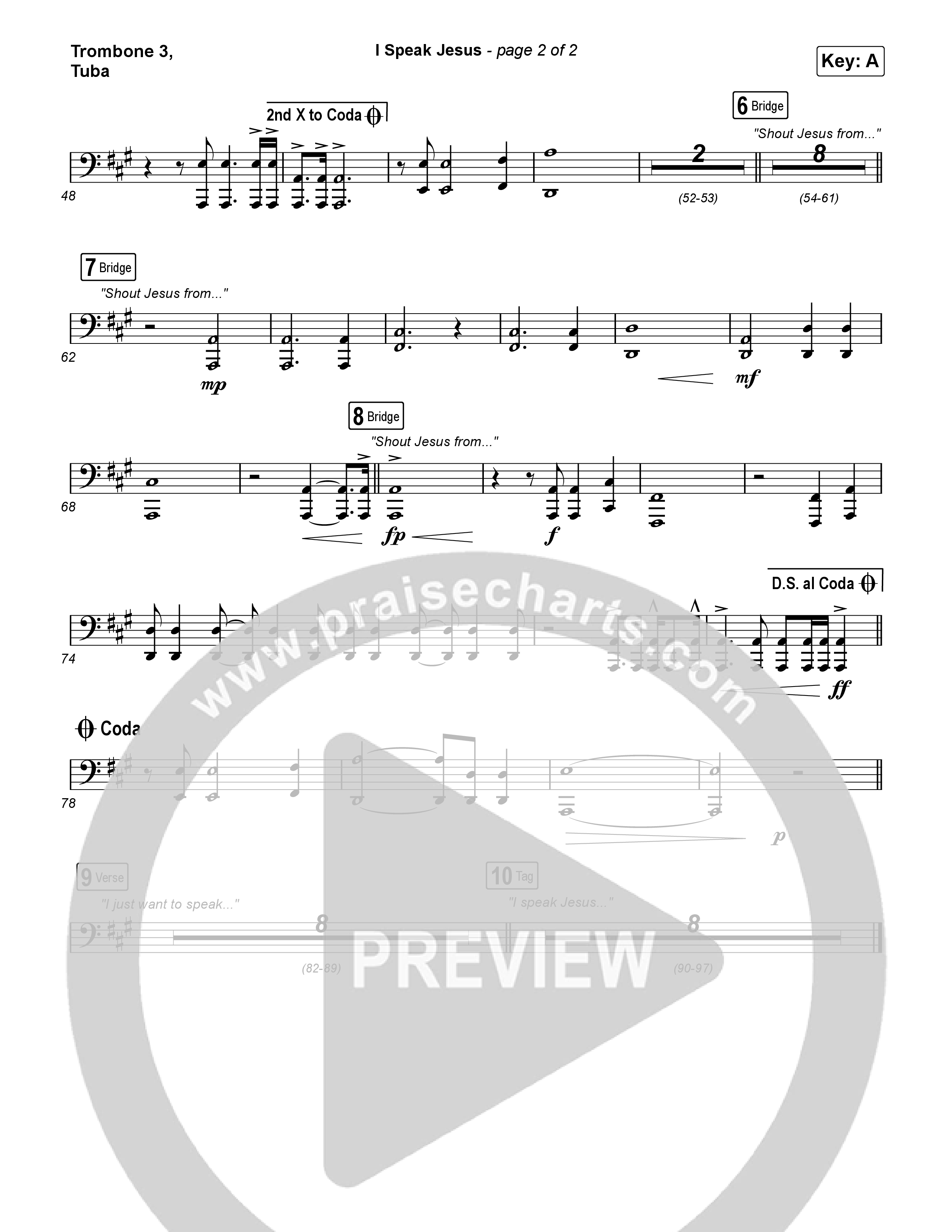 I Speak Jesus (Live) Trombone 3/Tuba (Josh Baldwin)