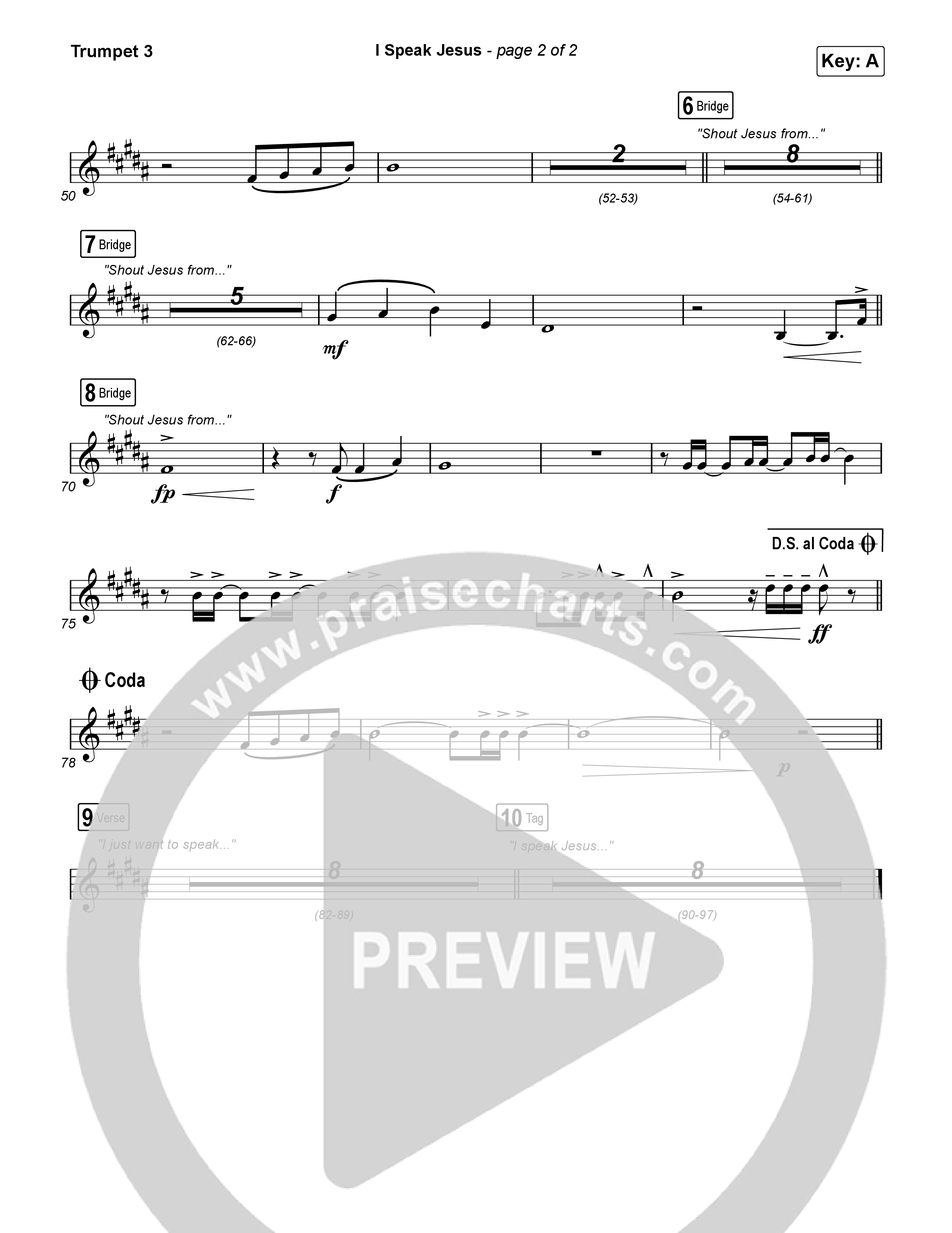 I Speak Jesus (Live) Trumpet 3 (Josh Baldwin)