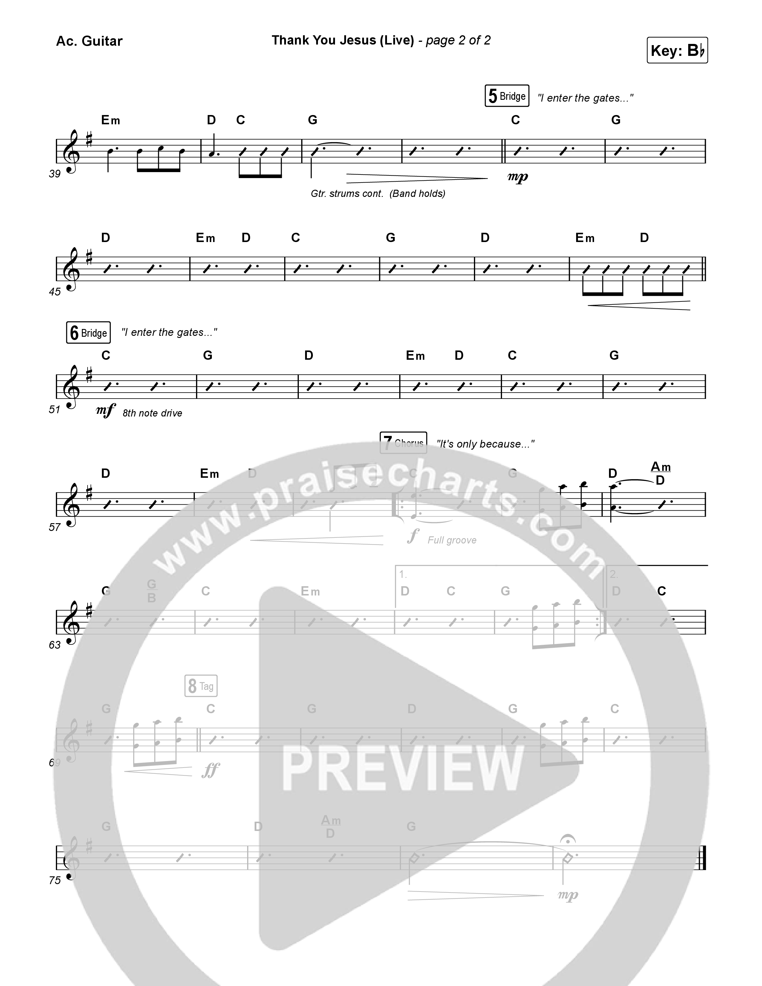 Thank You Jesus (Live) Acoustic Guitar (Josh Baldwin)