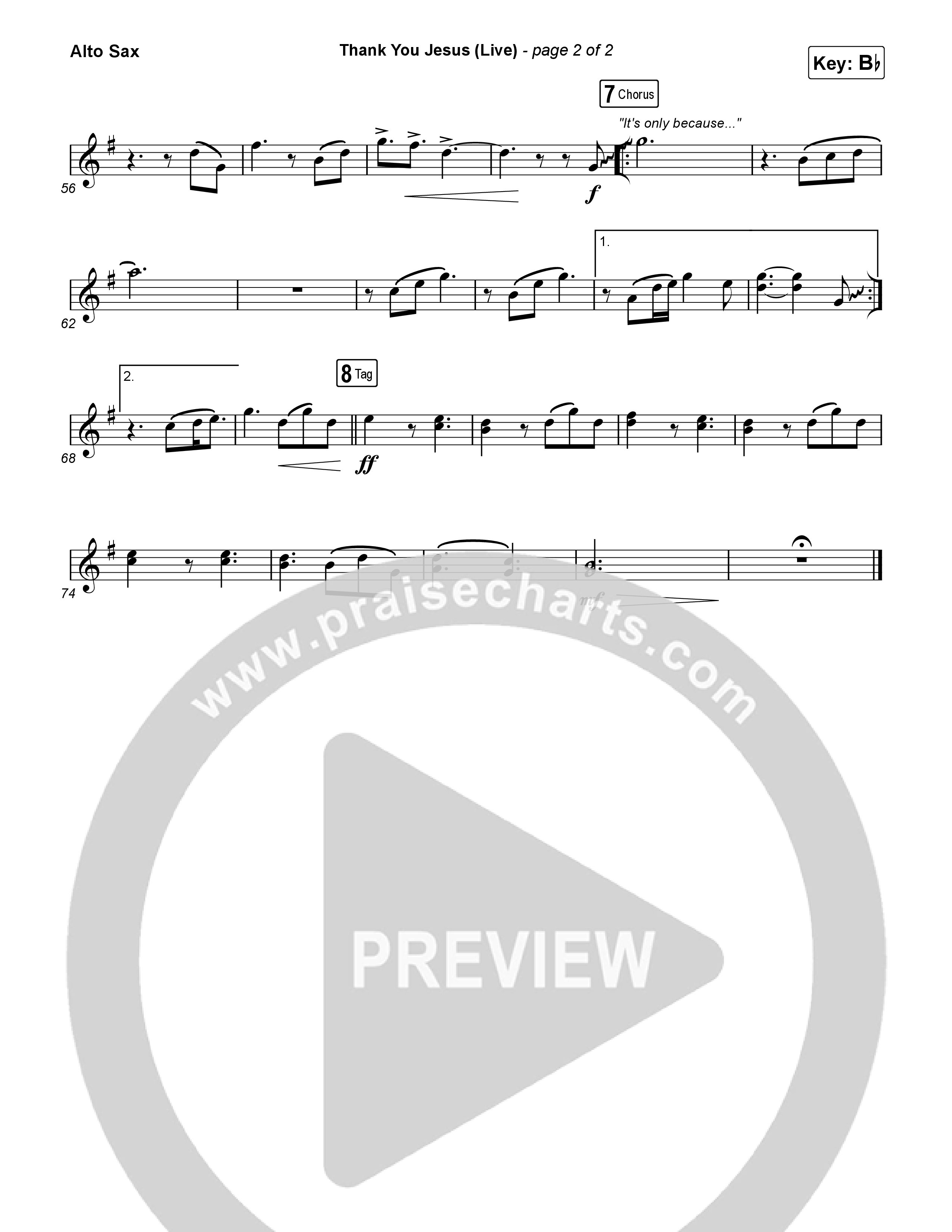 Thank You Jesus (Live) Alto Sax (Josh Baldwin)