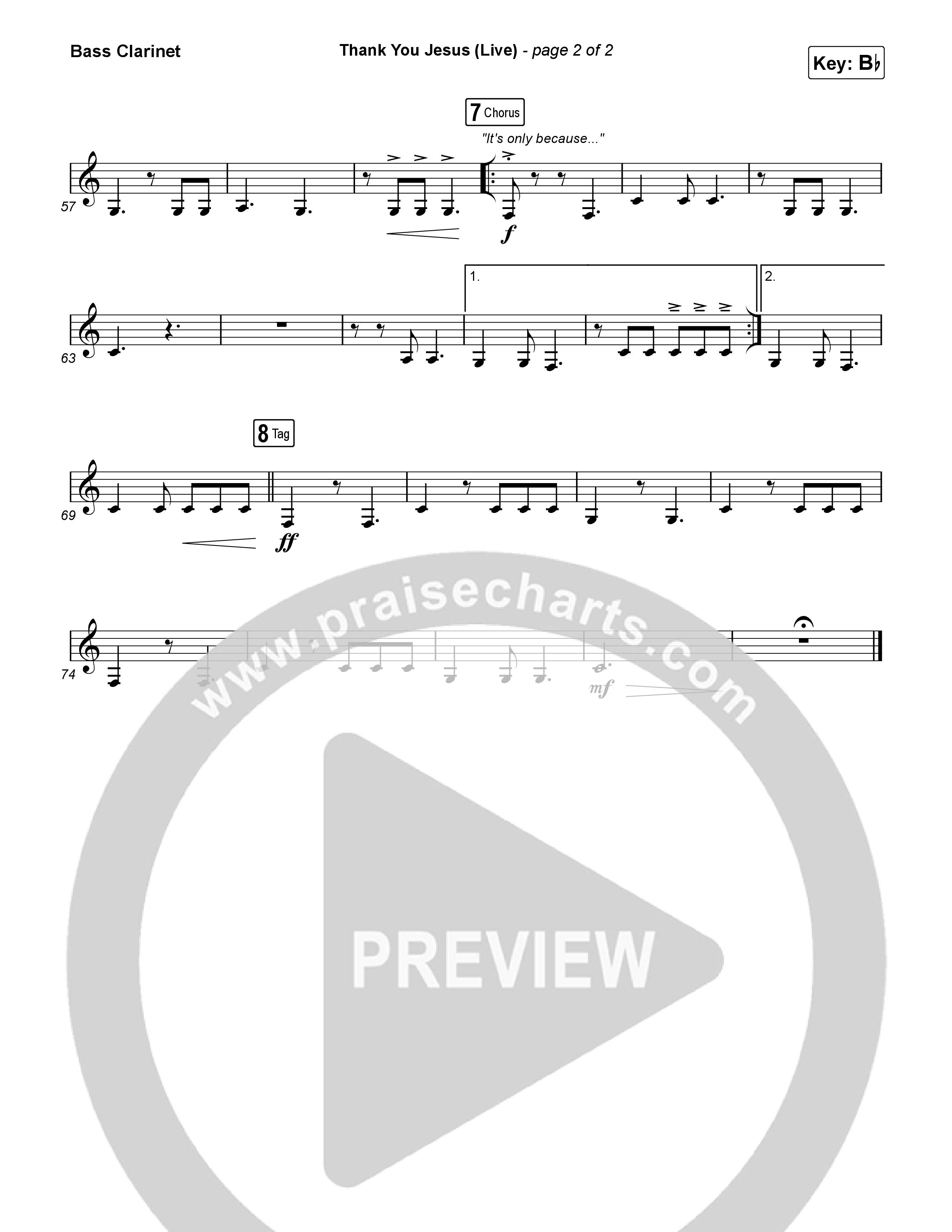 Thank You Jesus (Live) Bass Clarinet (Josh Baldwin)