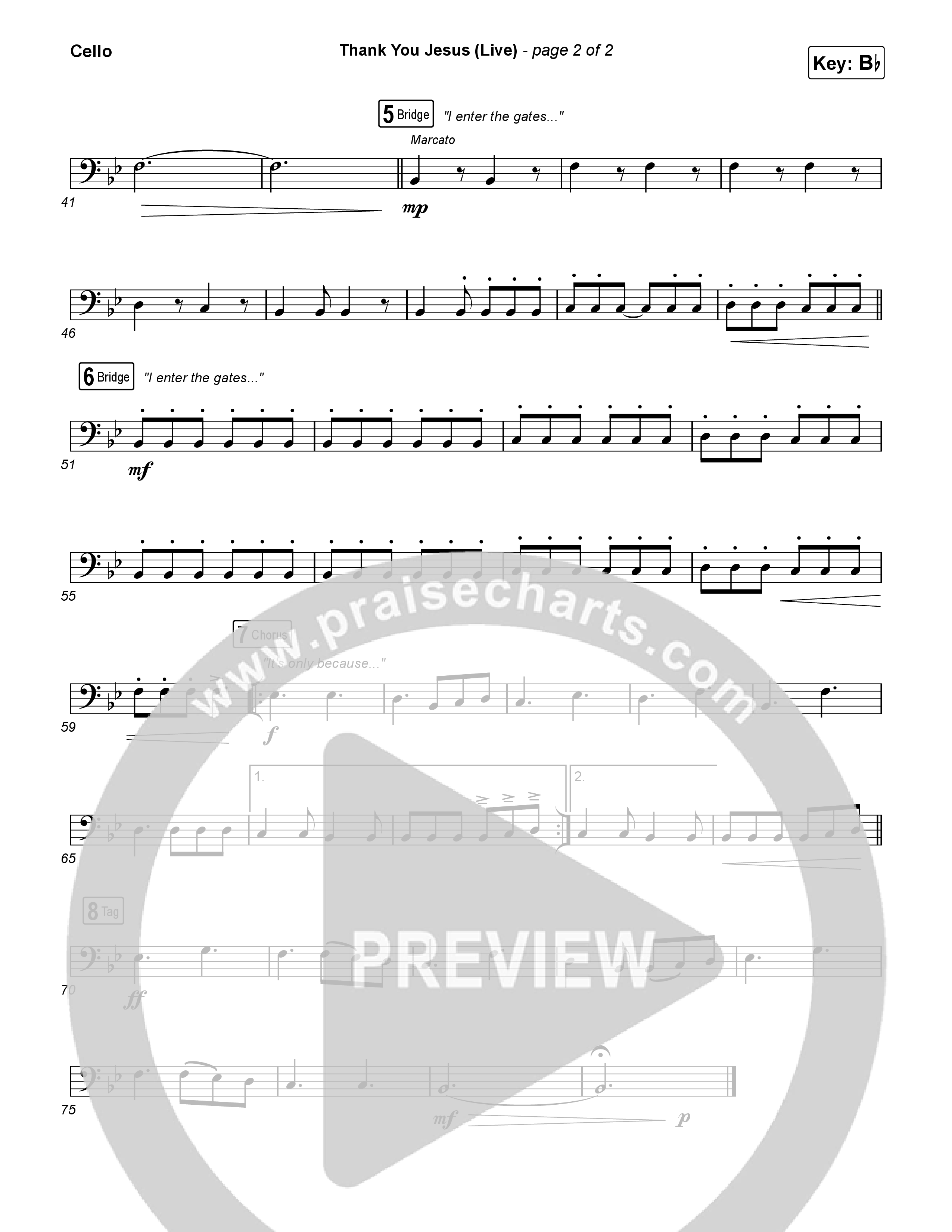 Thank You Jesus (Live) Cello (Josh Baldwin)