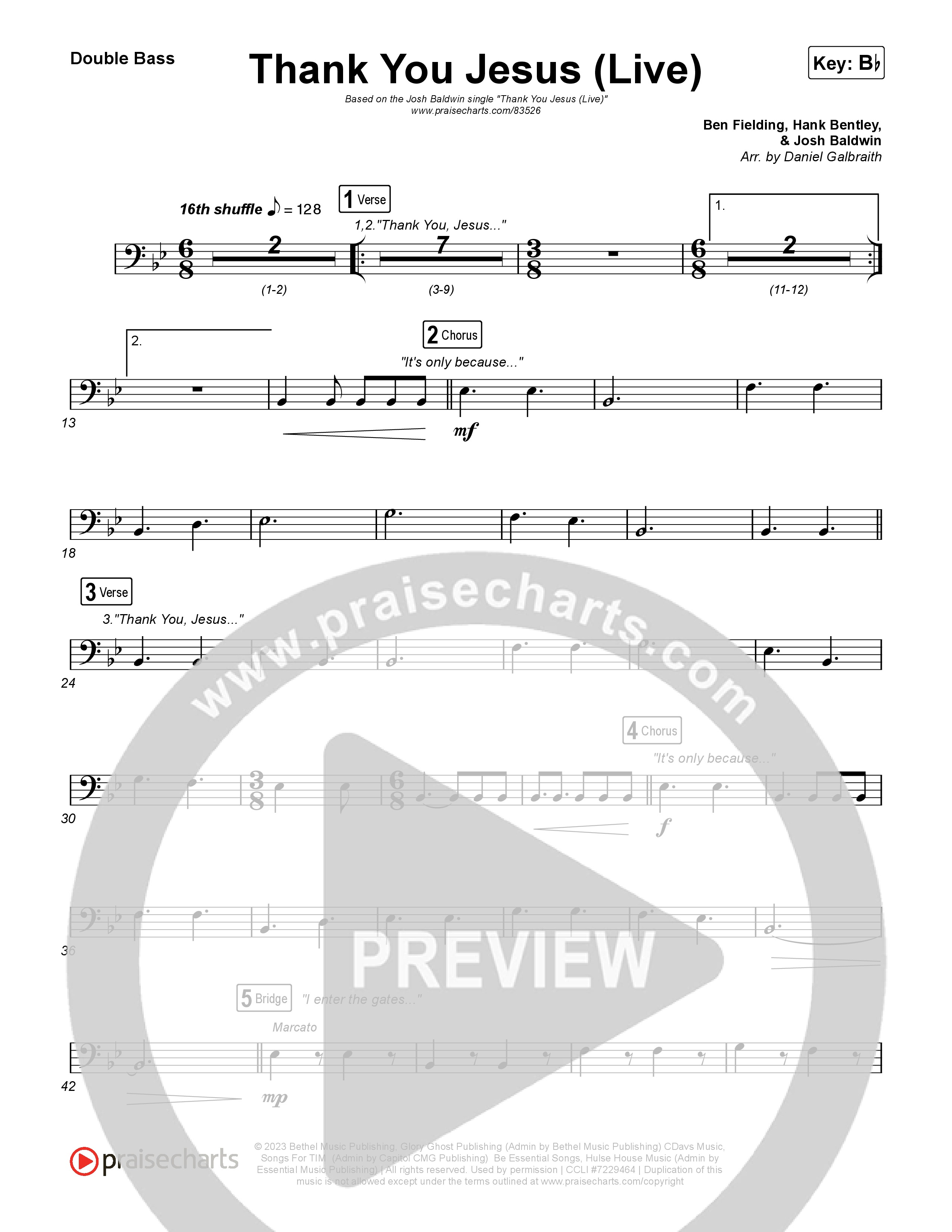 Thank You Jesus (Live) String Bass (Josh Baldwin)