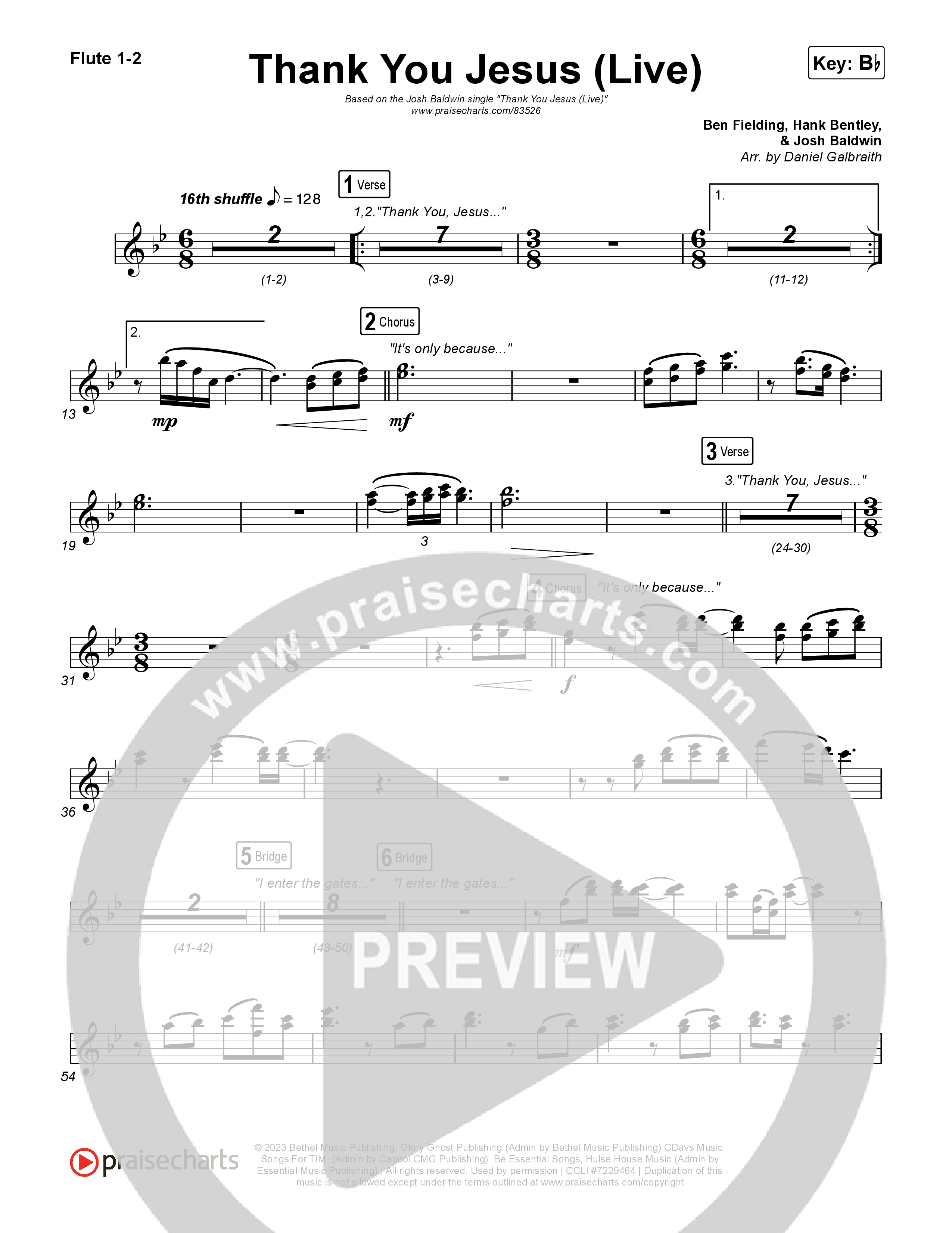 Thank You Jesus (Live) Wind Pack (Josh Baldwin)