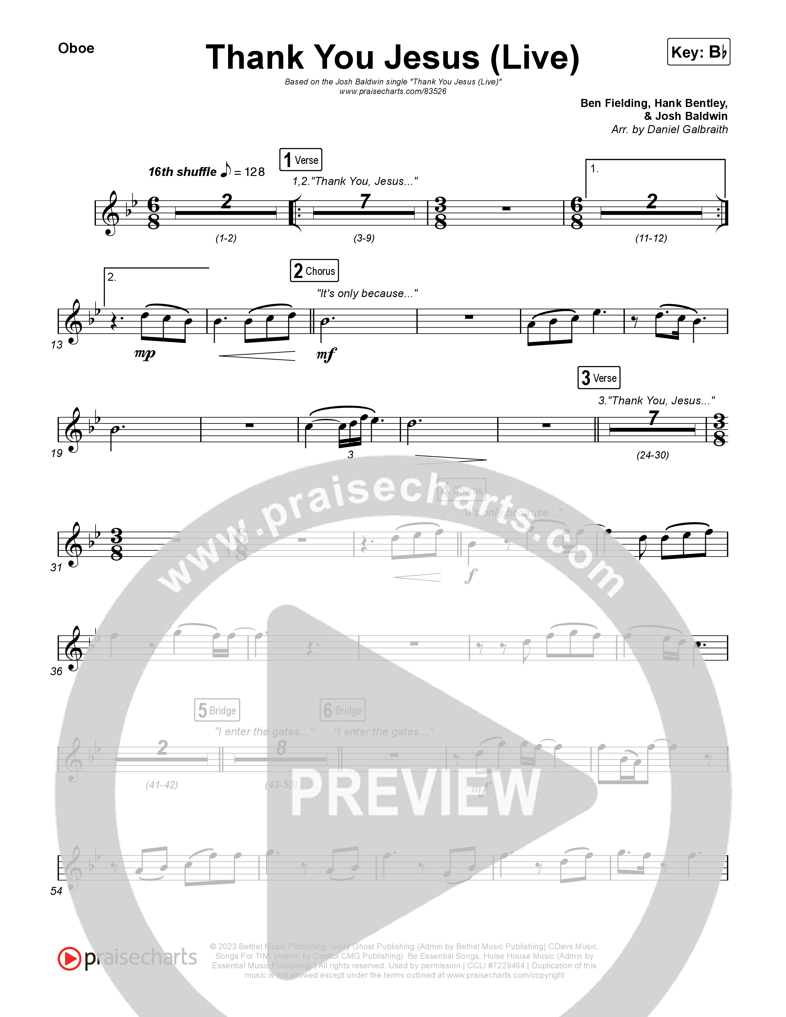 Thank You Jesus (Live) Wind Pack (Josh Baldwin)