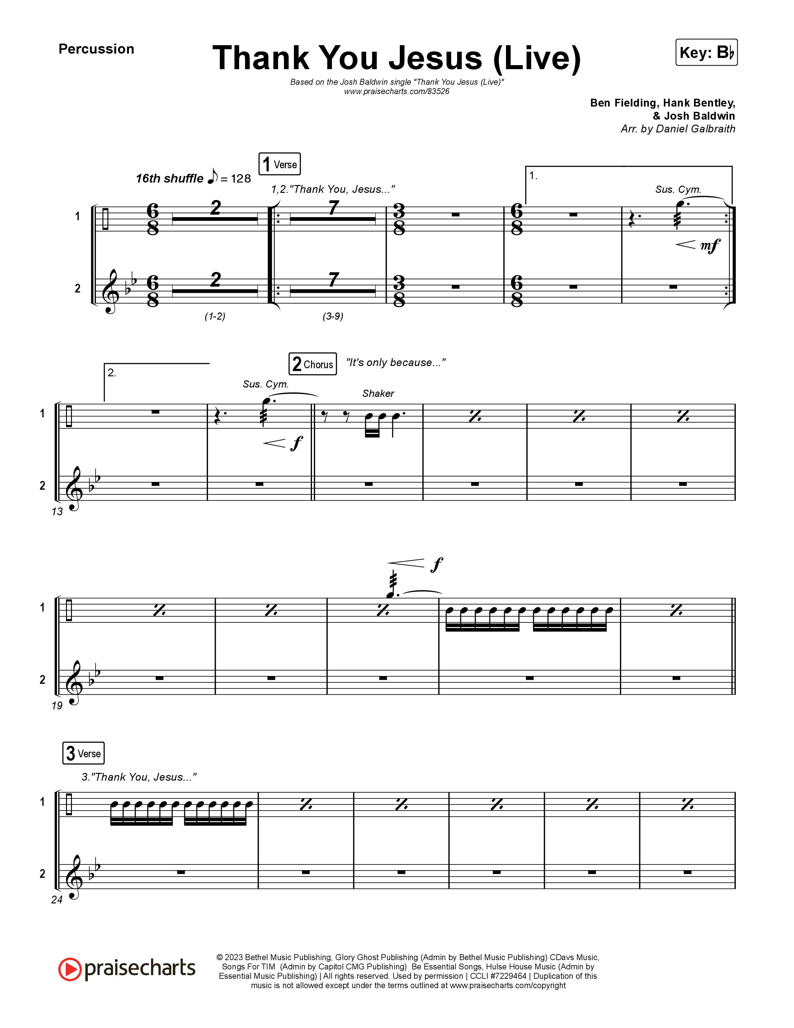 Thank You Jesus (Live) Percussion (Josh Baldwin)