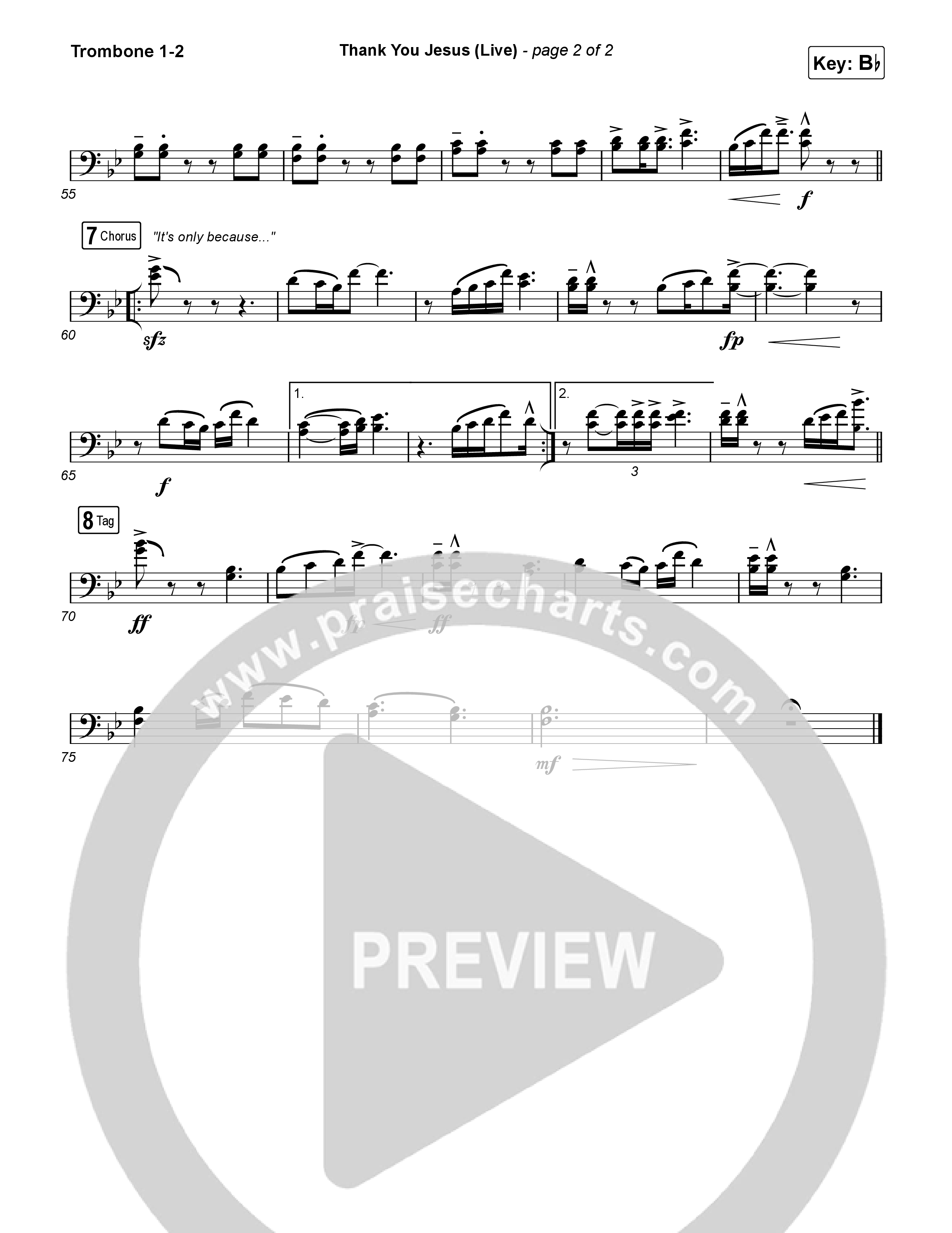 Thank You Jesus (Live) Trombone 1/2 (Josh Baldwin)