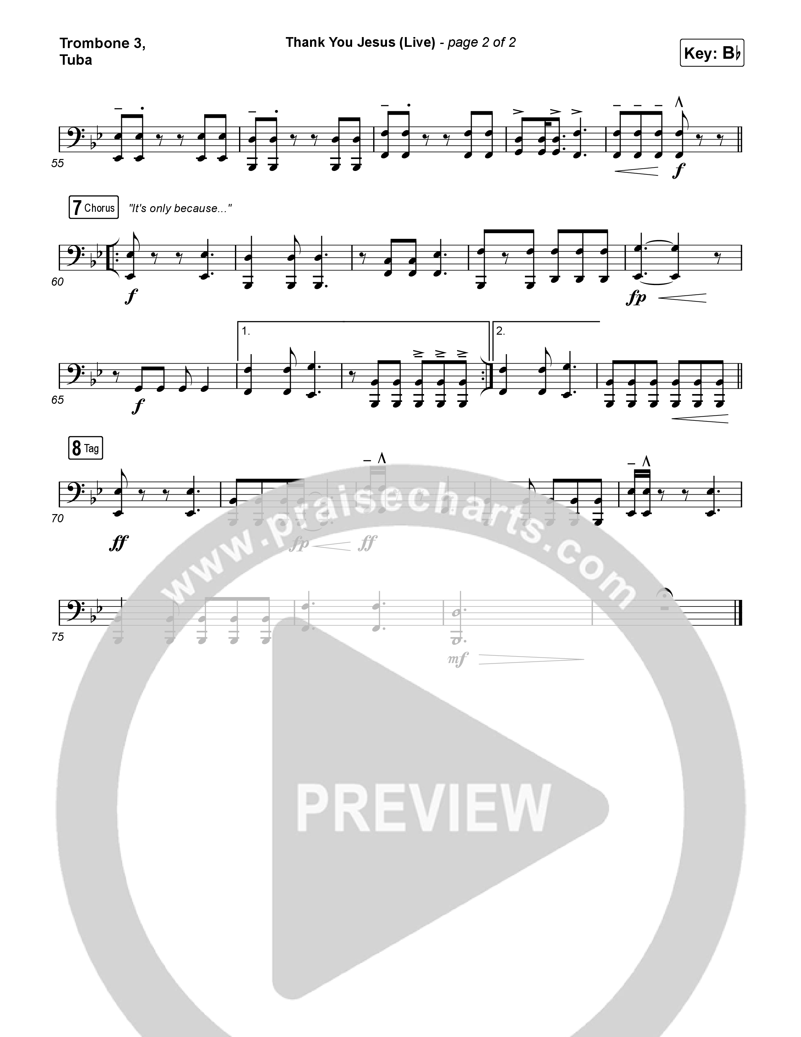 Thank You Jesus (Live) Trombone 3/Tuba (Josh Baldwin)