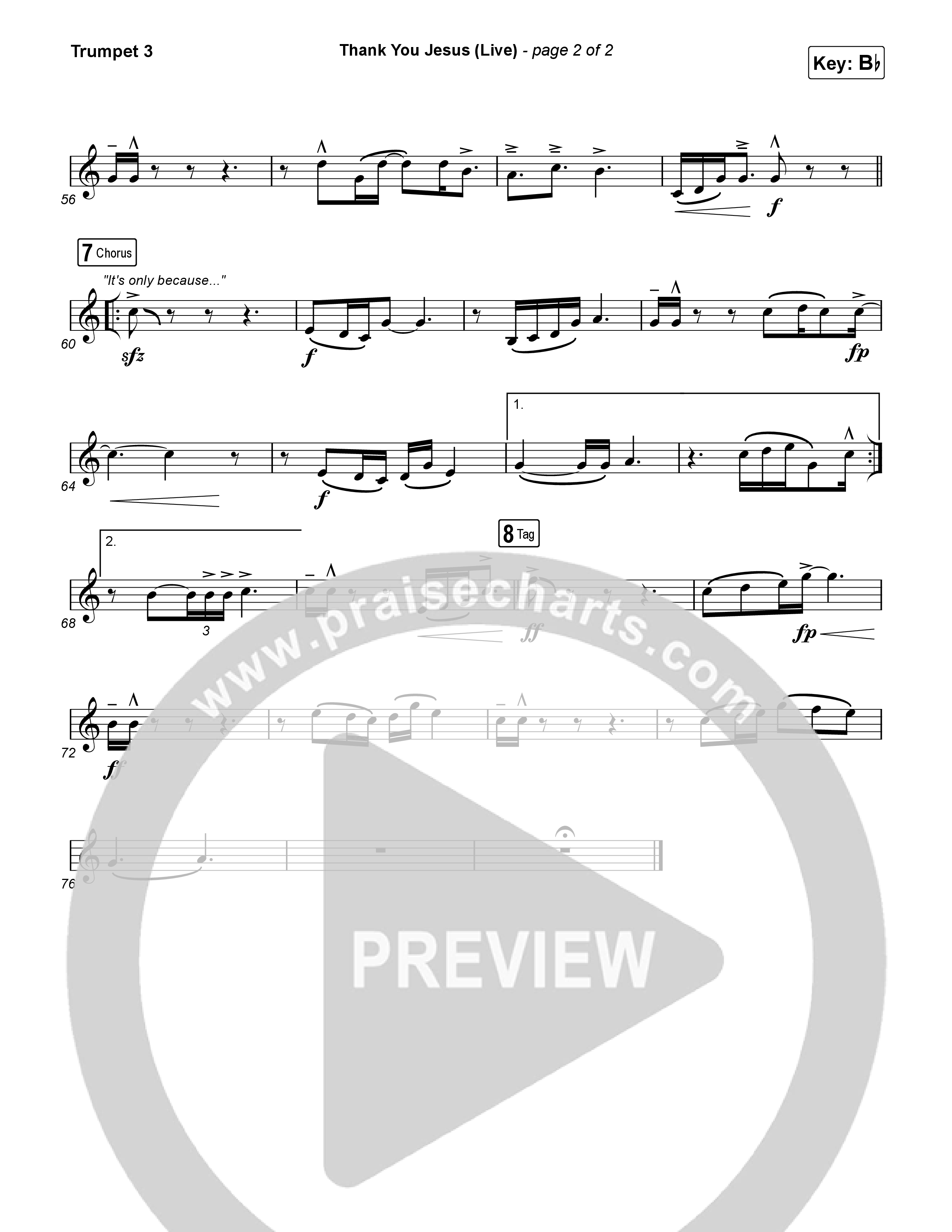 Thank You Jesus (Live) Trumpet 3 (Josh Baldwin)