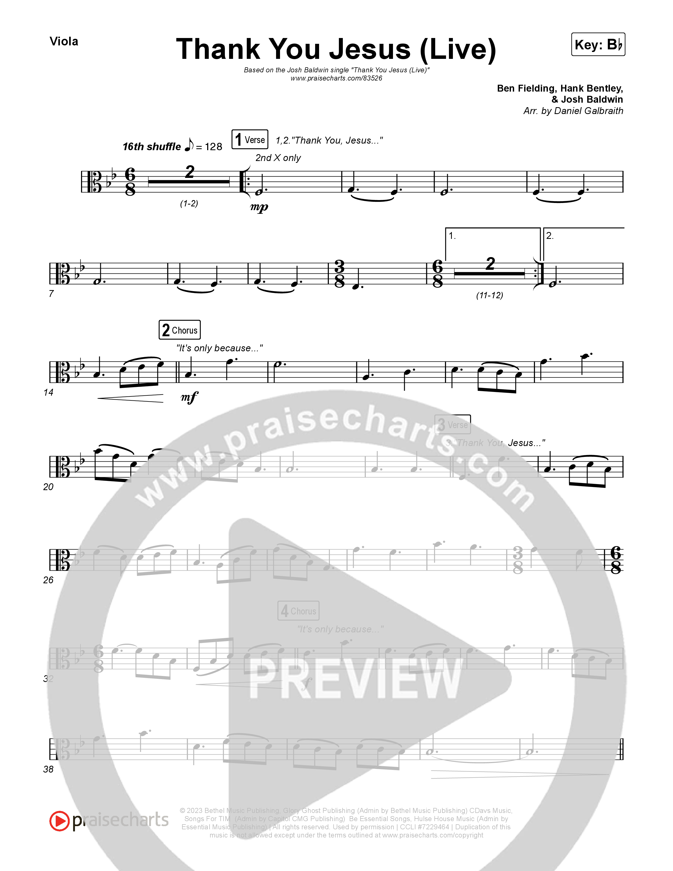 Thank You Jesus (Live) String Pack (Josh Baldwin)