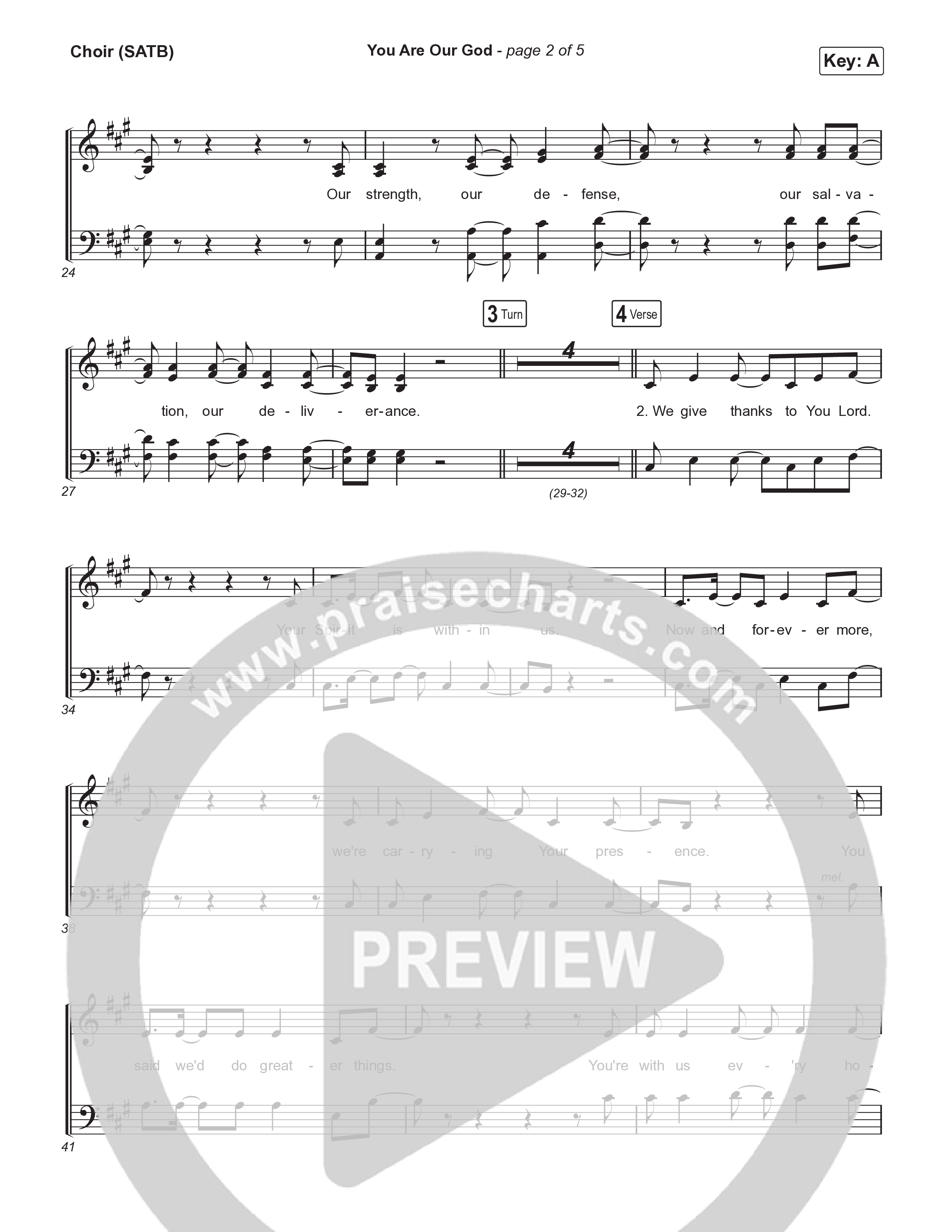 You Are Our God (Live) Choir Sheet (SATB) (Josh Baldwin)