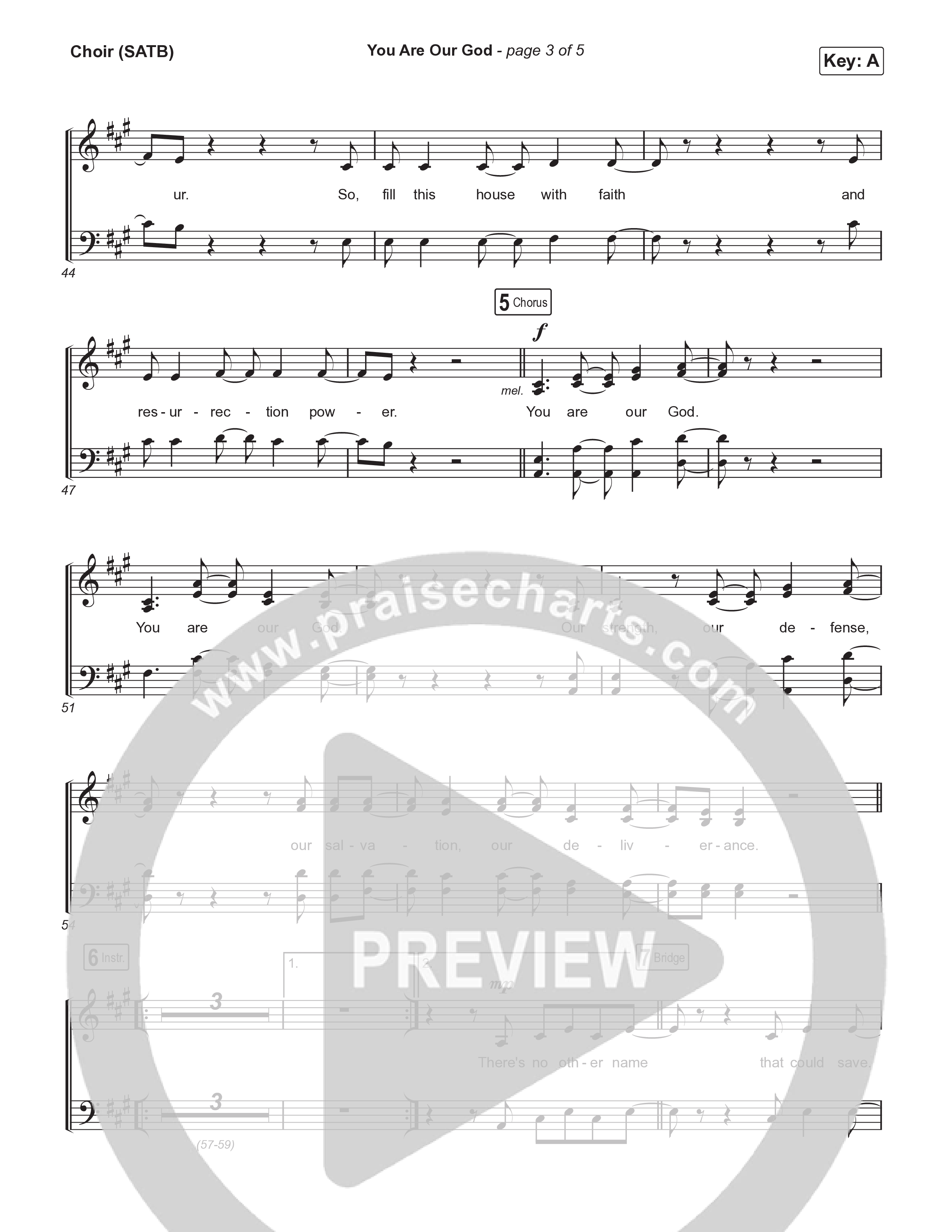 You Are Our God (Live) Choir Sheet (SATB) (Josh Baldwin)