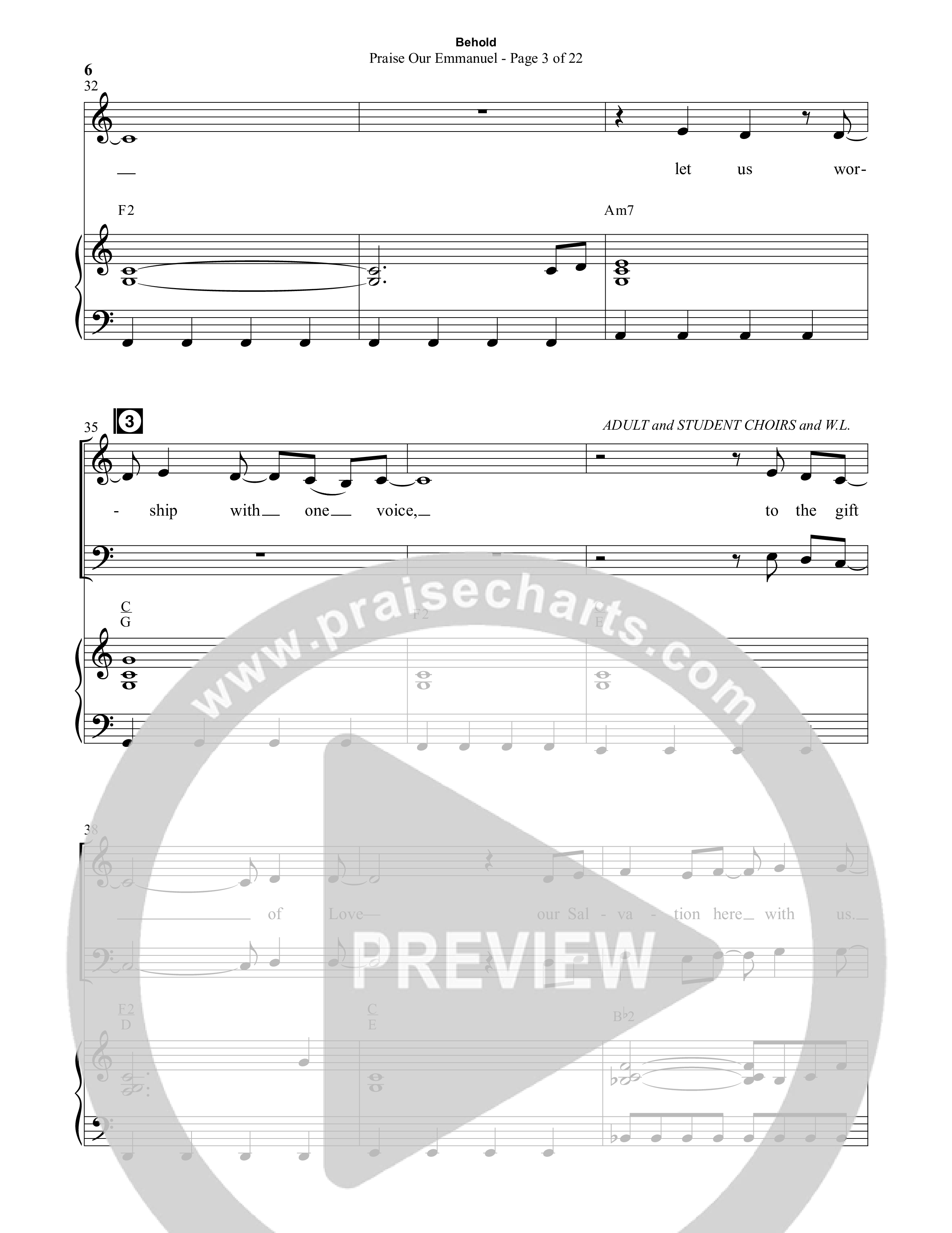 Behold (9 Song Choral Collection) Song 1 (Piano SATB) (Semsen Music / Arr. John Bolin / Orch. Cliff Duren)