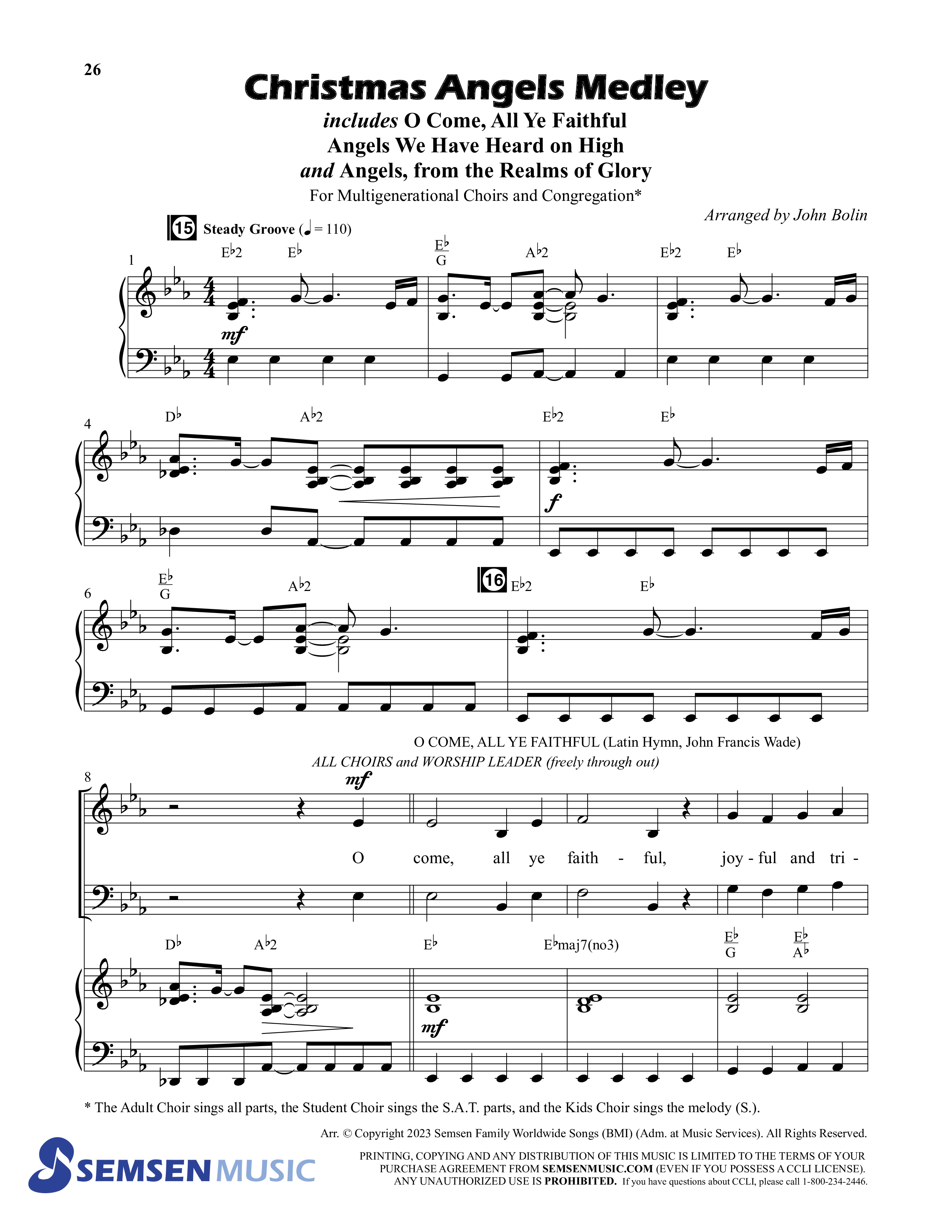 Behold (9 Song Choral Collection) Song 2 (Piano SATB) (Semsen Music / Arr. John Bolin / Orch. Cliff Duren)