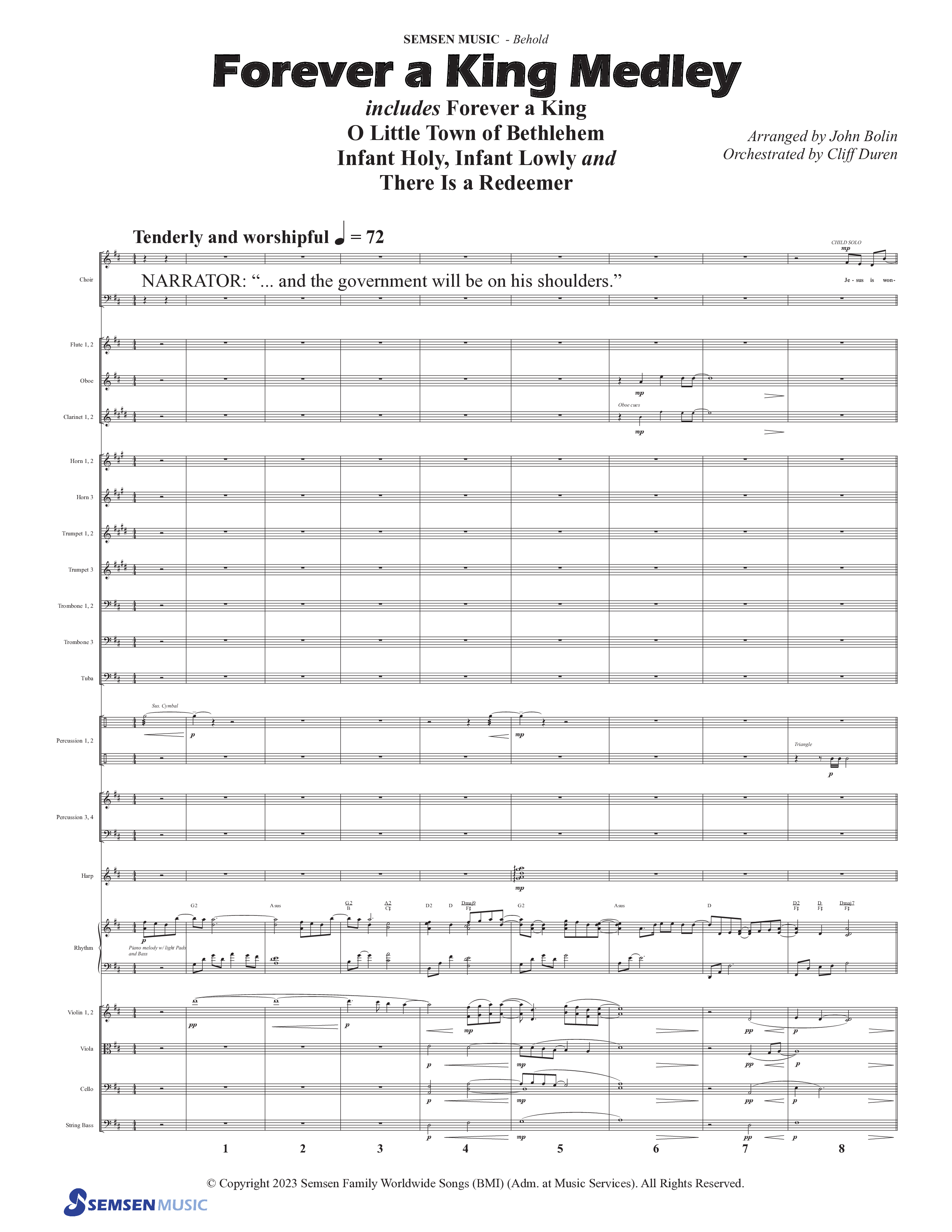 Behold (9 Song Choral Collection) Song 6 (Orchestration) (Semsen Music / Arr. John Bolin / Orch. Cliff Duren)